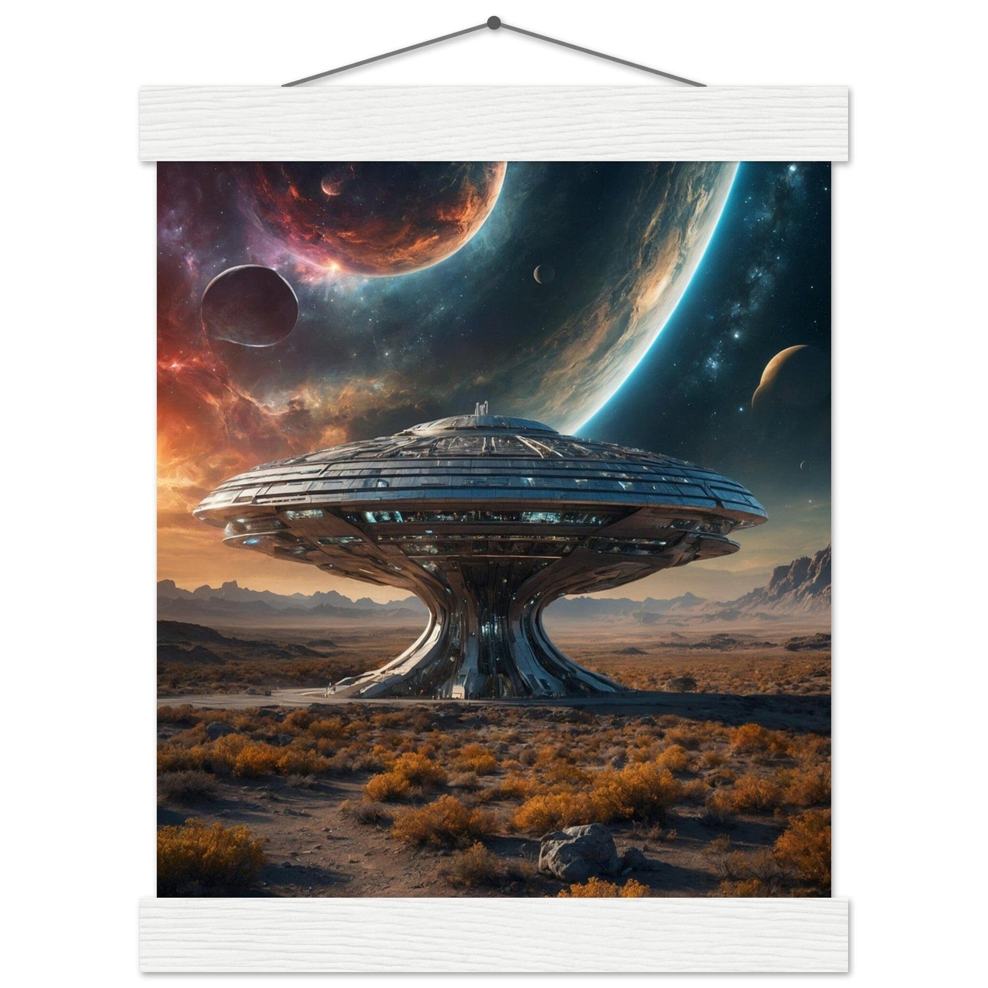 Premium Matte Paper Poster with Hanger - Minimalistische Kunstpräsentation mit Holzhänger Print Material Modern Masterpieces 20x25 cm / 8x10″ White wall hanger 