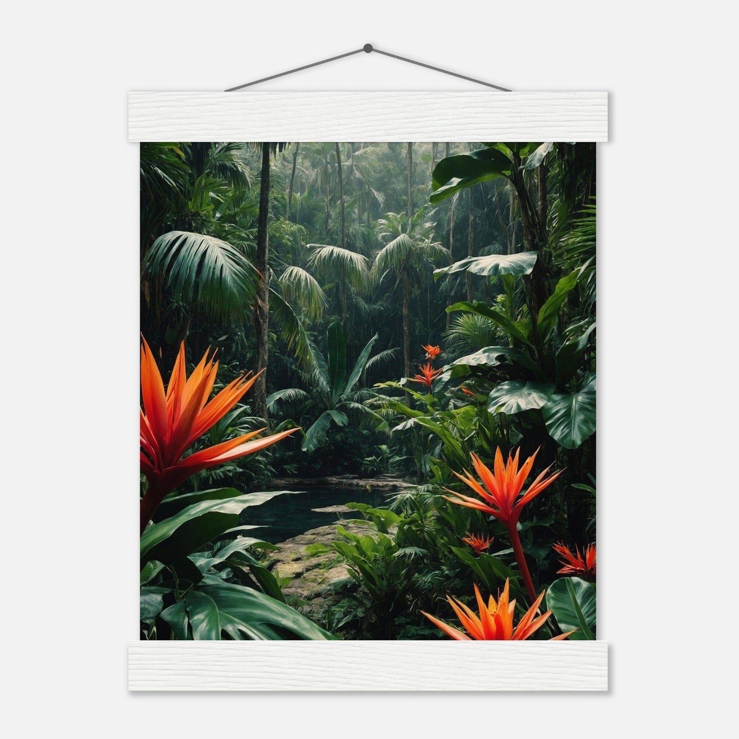 Premium Matte Paper Poster with Hanger - Minimalistische Kunstpräsentation mit Holzhänger Print Material Modern Masterpieces 20x25 cm / 8x10″ White wall hanger 