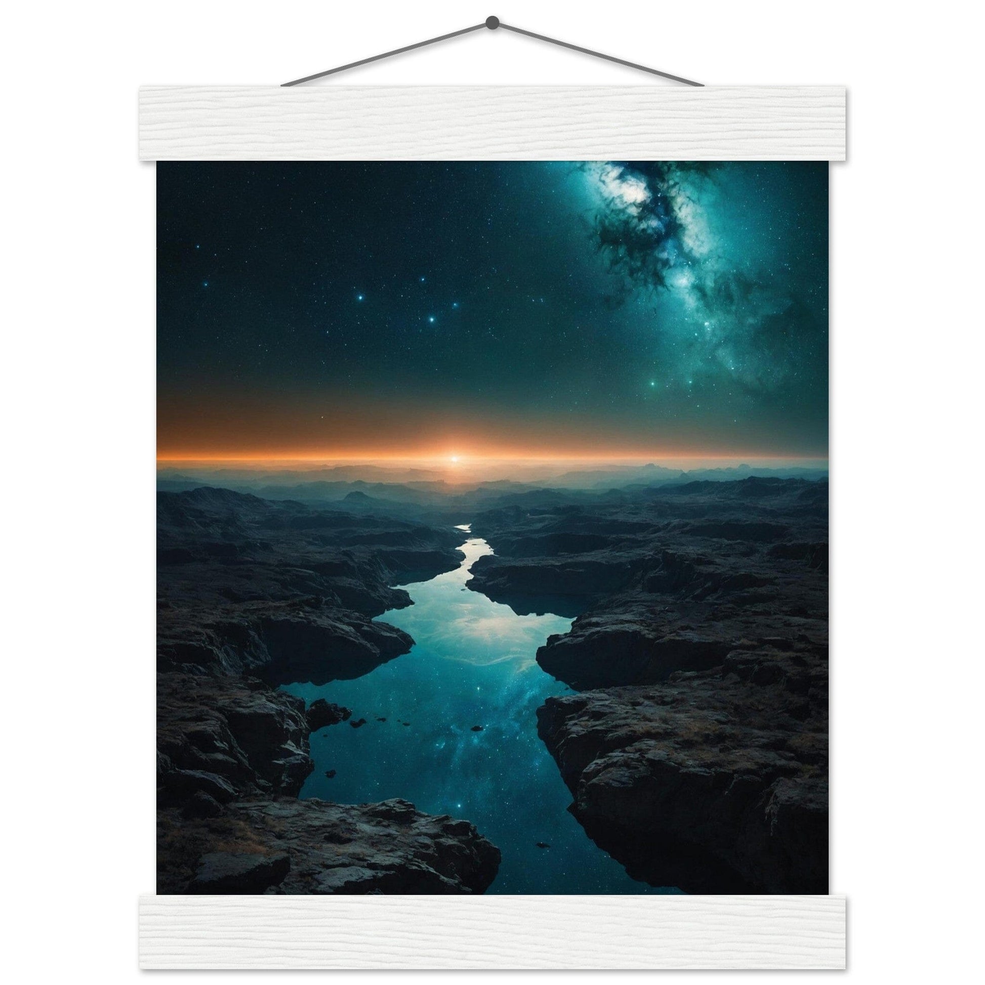 Premium Matte Paper Poster with Hanger - Minimalistische Kunstpräsentation mit Holzhänger Print Material Modern Masterpieces 20x25 cm / 8x10″ White wall hanger 