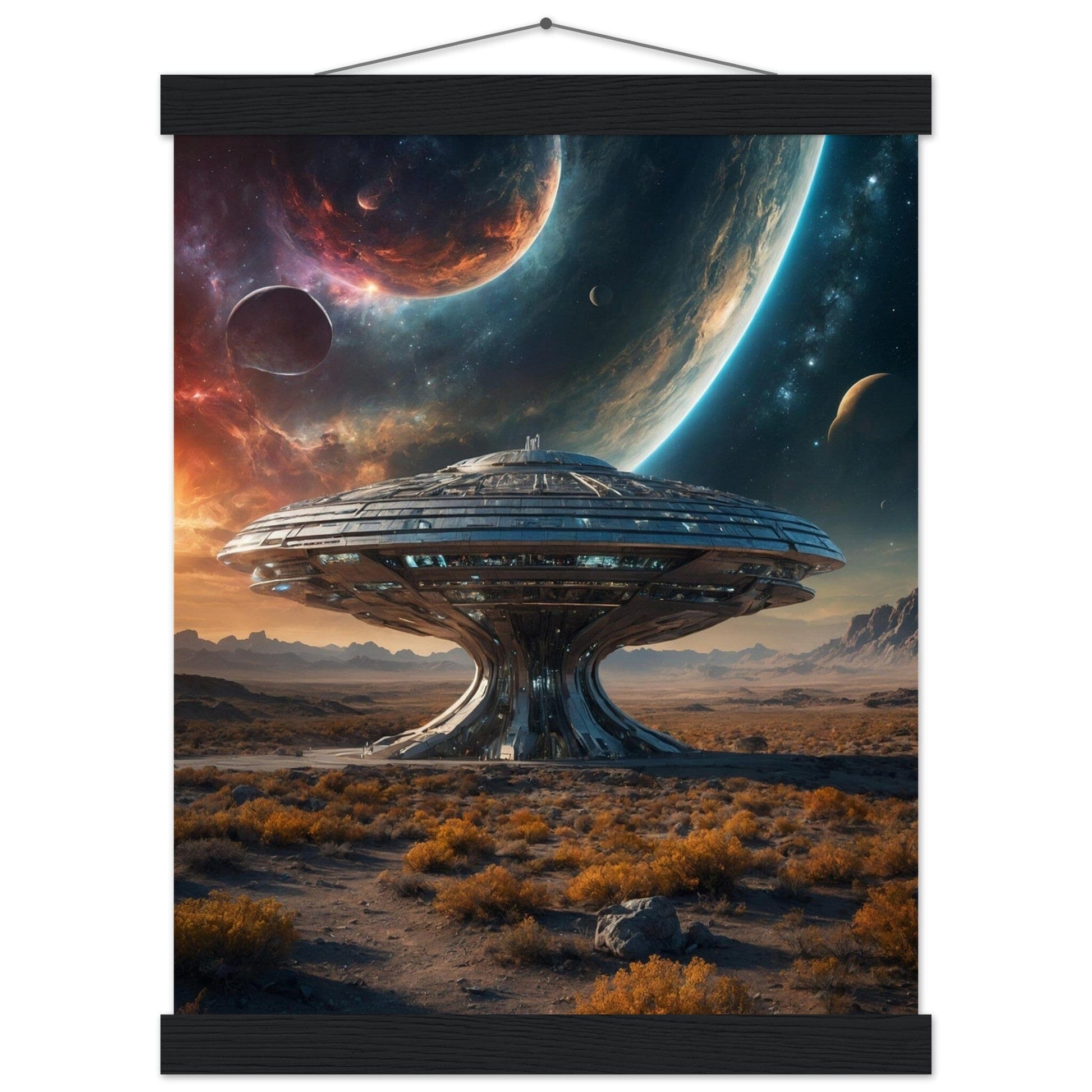 Premium Matte Paper Poster with Hanger - Minimalistische Kunstpräsentation mit Holzhänger Print Material Modern Masterpieces 27x35 cm / 11x14″ Black wall hanger 