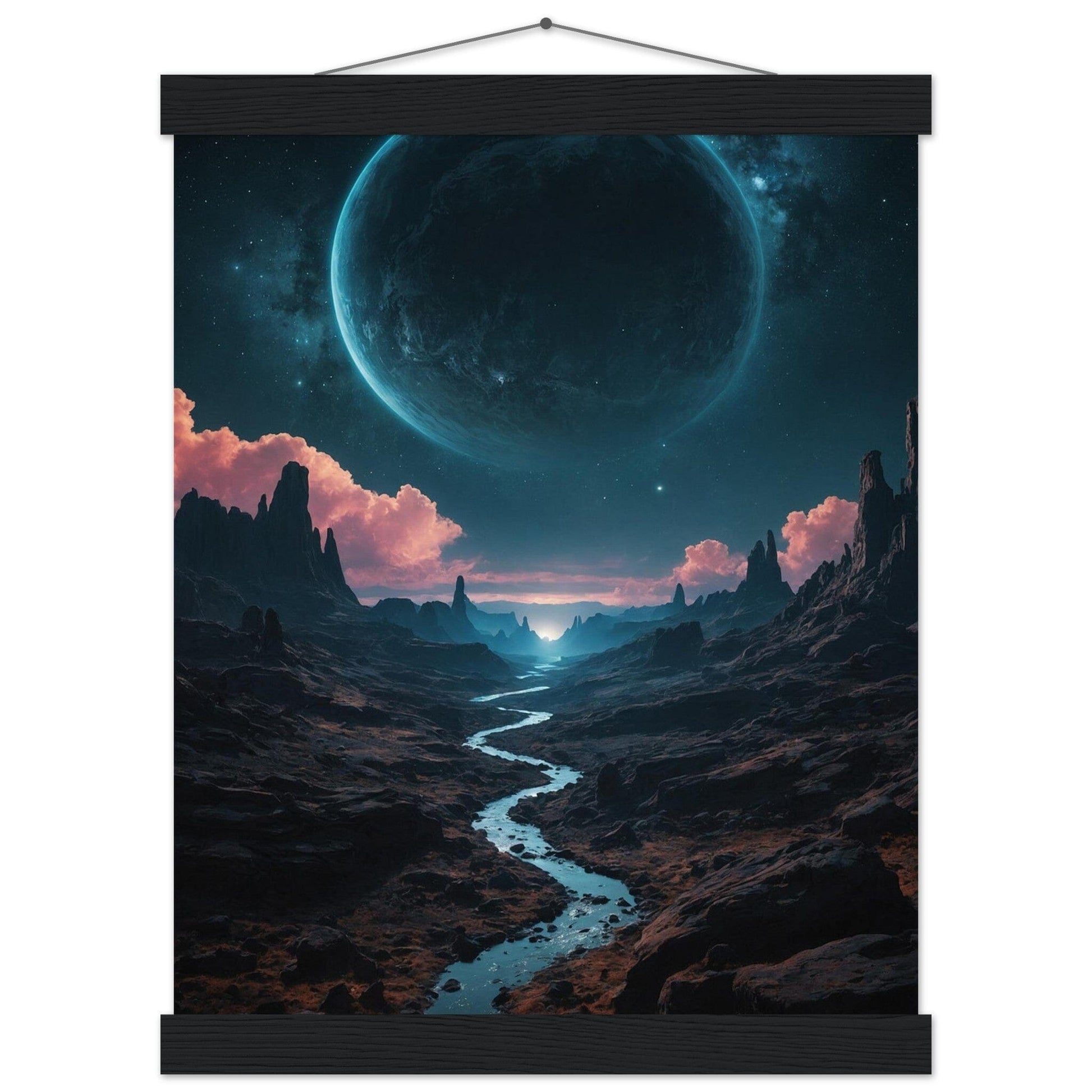 Premium Matte Paper Poster with Hanger - Minimalistische Kunstpräsentation mit Holzhänger Print Material Modern Masterpieces 27x35 cm / 11x14″ Black wall hanger 