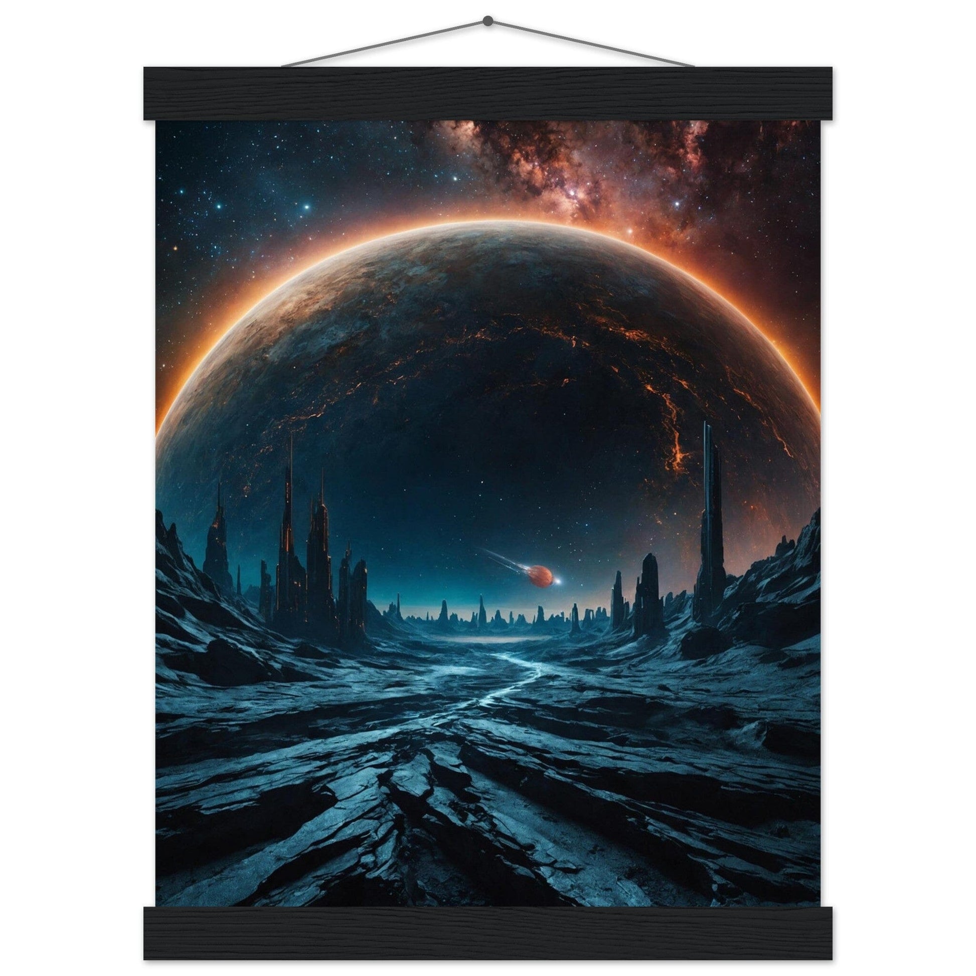Premium Matte Paper Poster with Hanger - Minimalistische Kunstpräsentation mit Holzhänger Print Material Modern Masterpieces 27x35 cm / 11x14″ Black wall hanger 
