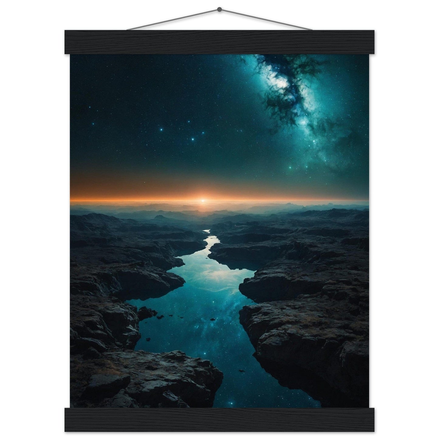 Premium Matte Paper Poster with Hanger - Minimalistische Kunstpräsentation mit Holzhänger Print Material Modern Masterpieces 27x35 cm / 11x14″ Black wall hanger 