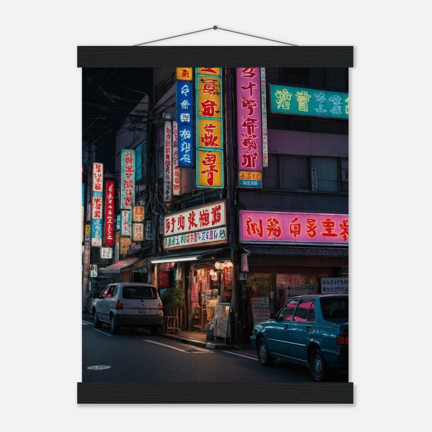 Premium Matte Paper Poster with Hanger - Minimalistische Kunstpräsentation mit Holzhänger Print Material Modern Masterpieces 27x35 cm / 11x14″ Black wall hanger 