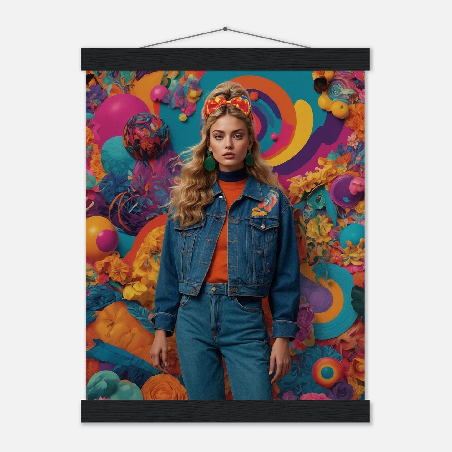 Premium Matte Paper Poster with Hanger - Minimalistische Kunstpräsentation mit Holzhänger Print Material Modern Masterpieces 27x35 cm / 11x14″ Black wall hanger 