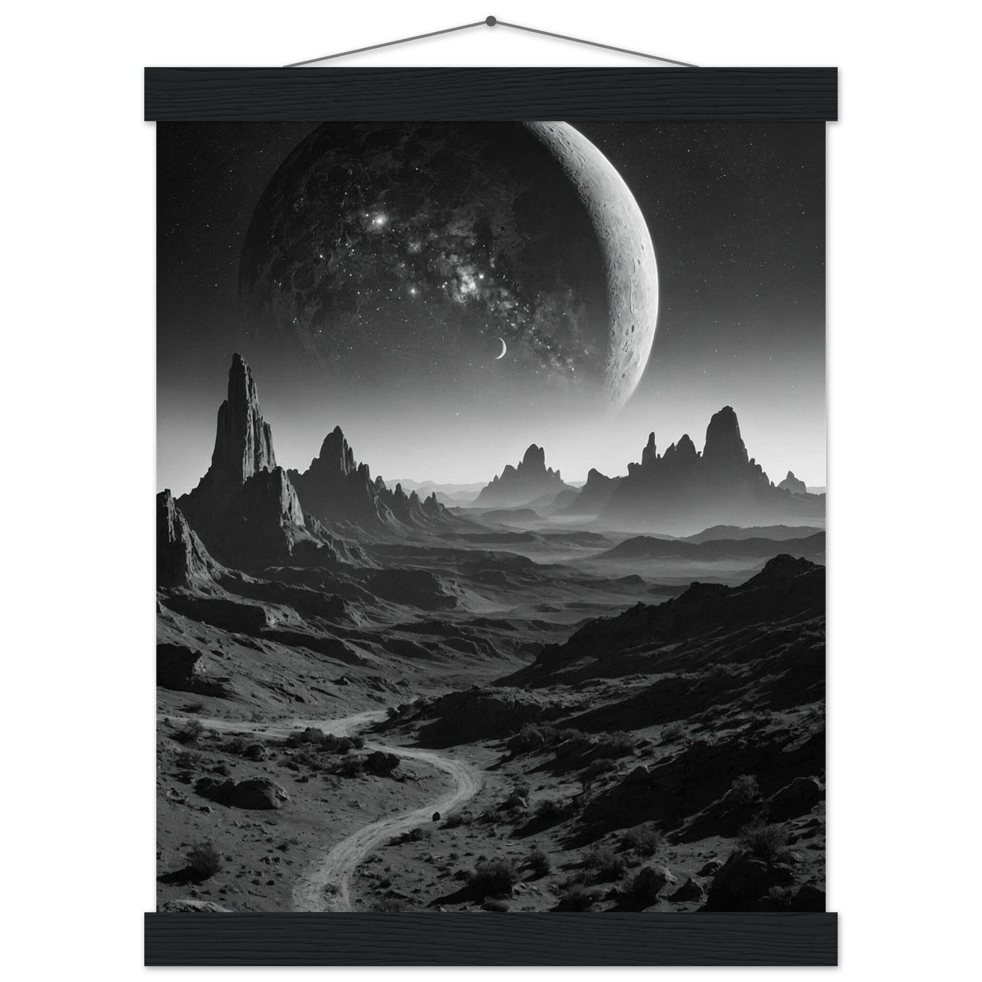 Premium Matte Paper Poster with Hanger - Minimalistische Kunstpräsentation mit Holzhänger Print Material Modern Masterpieces 27x35 cm / 11x14″ Black wall hanger 