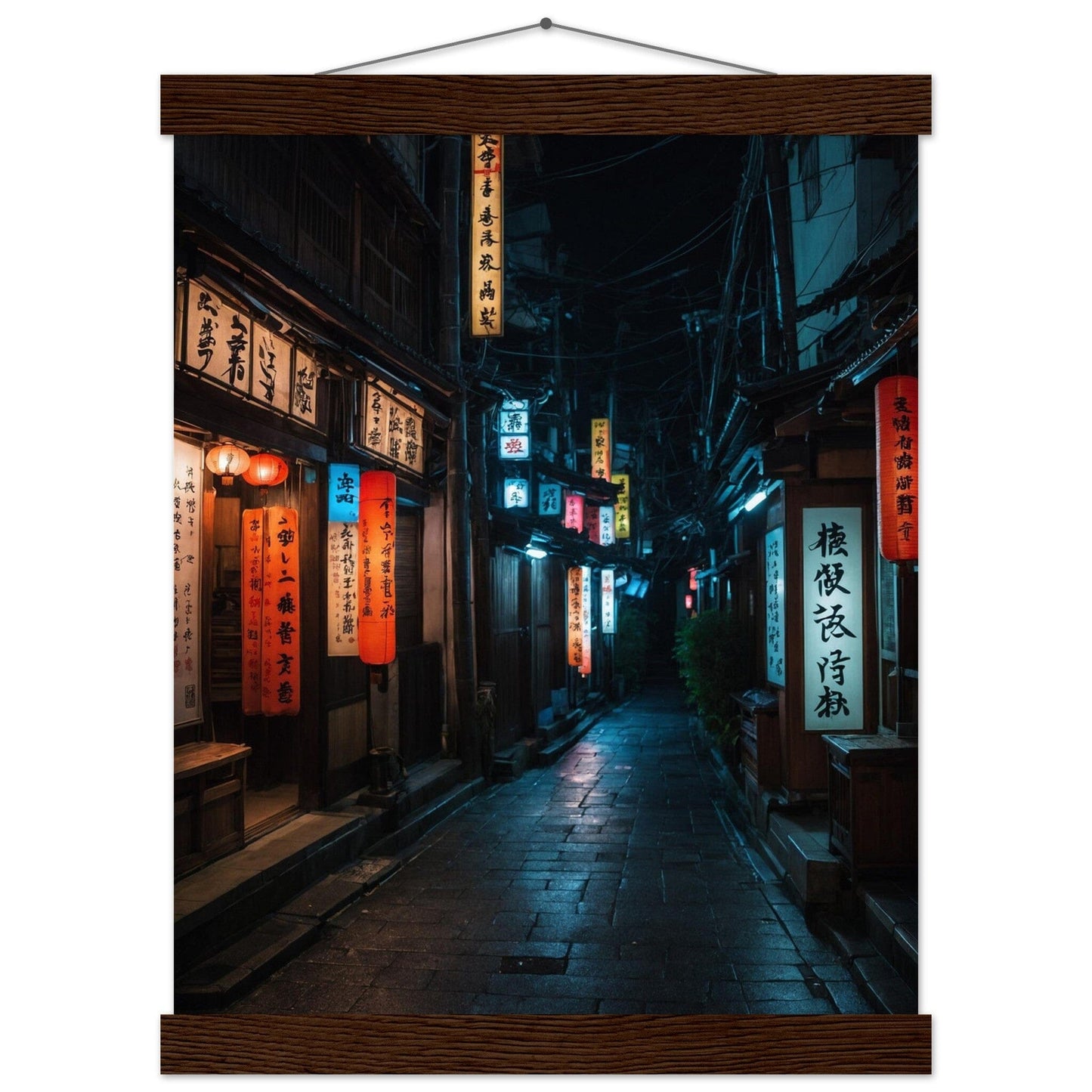 Premium Matte Paper Poster with Hanger - Minimalistische Kunstpräsentation mit Holzhänger Print Material Modern Masterpieces 27x35 cm / 11x14″ Dark wood wall hanger 