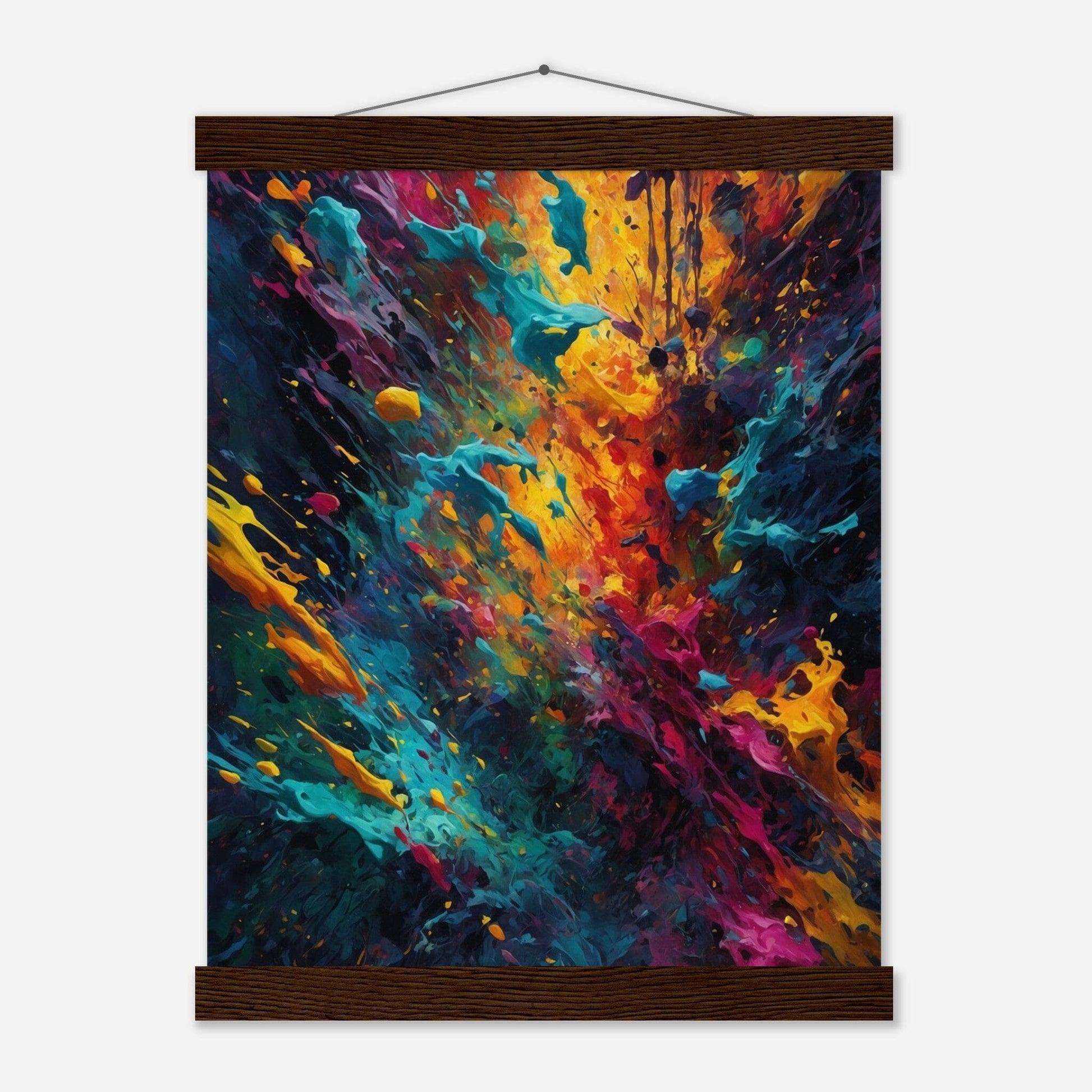 Premium Matte Paper Poster with Hanger - Minimalistische Kunstpräsentation mit Holzhänger Print Material Modern Masterpieces 27x35 cm / 11x14″ Dark wood wall hanger 