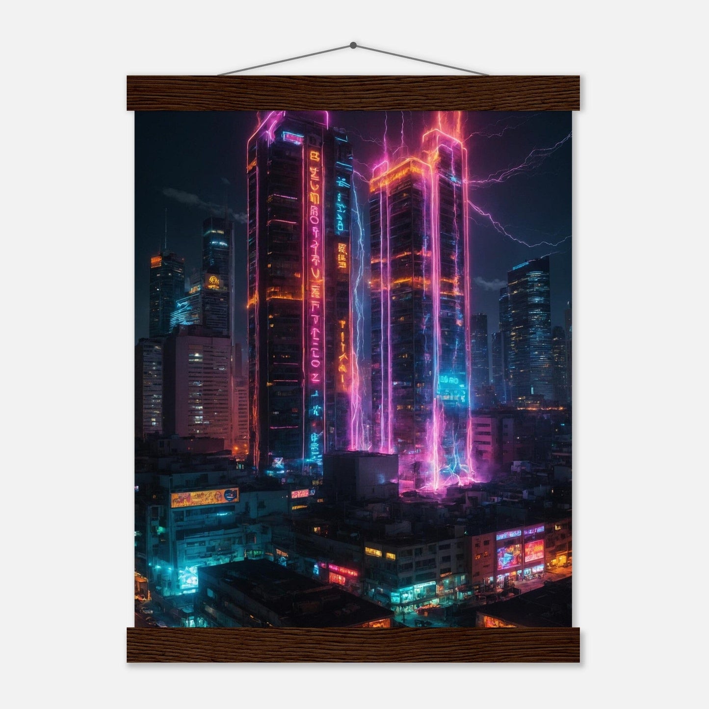Premium Matte Paper Poster with Hanger - Minimalistische Kunstpräsentation mit Holzhänger Print Material Modern Masterpieces 27x35 cm / 11x14″ Dark wood wall hanger 