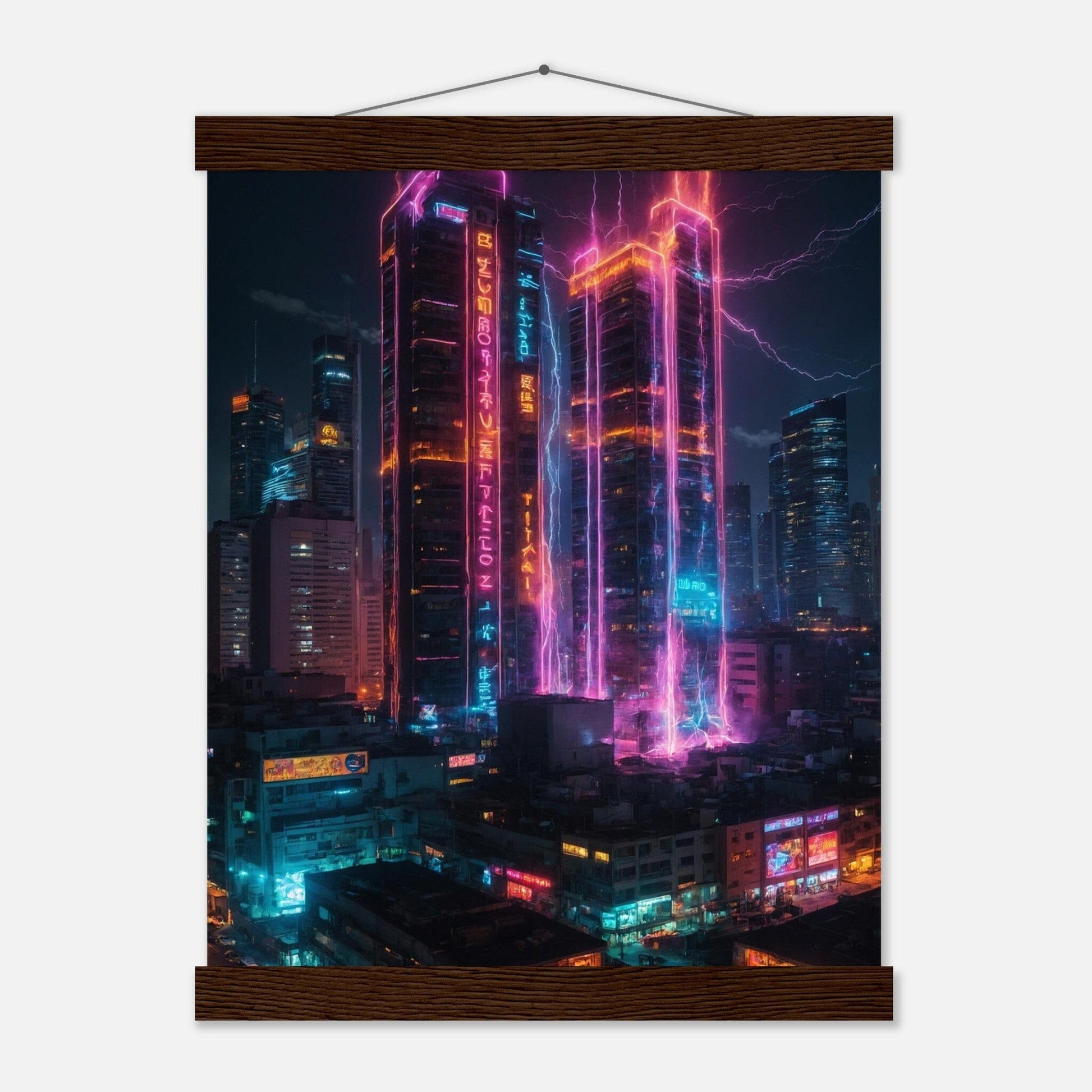 Premium Matte Paper Poster with Hanger - Minimalistische Kunstpräsentation mit Holzhänger Print Material Modern Masterpieces 27x35 cm / 11x14″ Dark wood wall hanger 