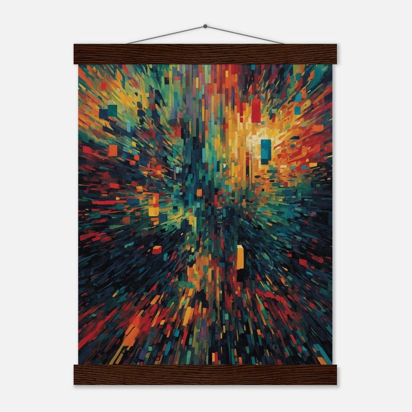 Premium Matte Paper Poster with Hanger - Minimalistische Kunstpräsentation mit Holzhänger Print Material Modern Masterpieces 27x35 cm / 11x14″ Dark wood wall hanger 