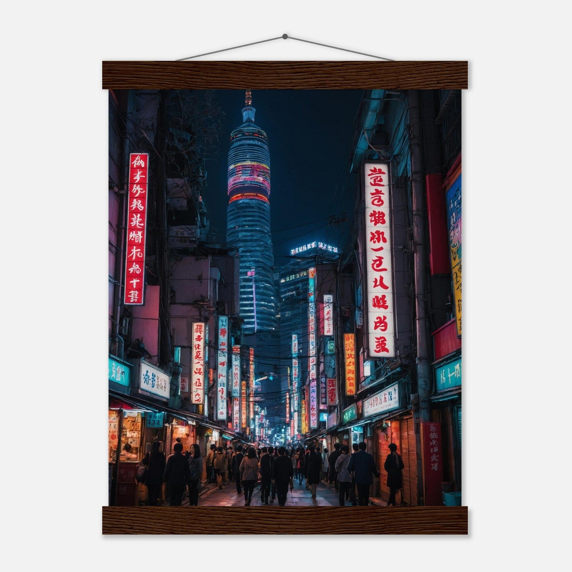 Premium Matte Paper Poster with Hanger - Minimalistische Kunstpräsentation mit Holzhänger Print Material Modern Masterpieces 27x35 cm / 11x14″ Dark wood wall hanger 