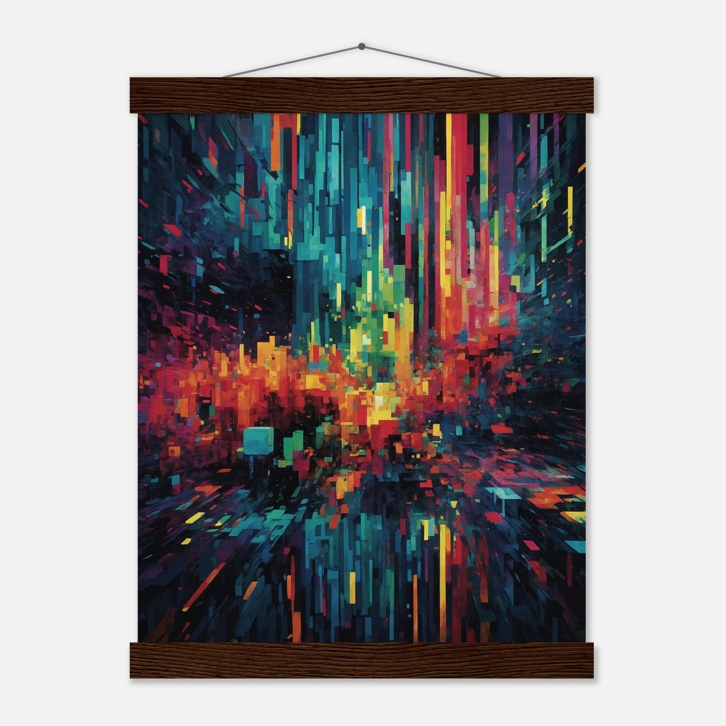 Premium Matte Paper Poster with Hanger - Minimalistische Kunstpräsentation mit Holzhänger Print Material Modern Masterpieces 27x35 cm / 11x14″ Dark wood wall hanger 