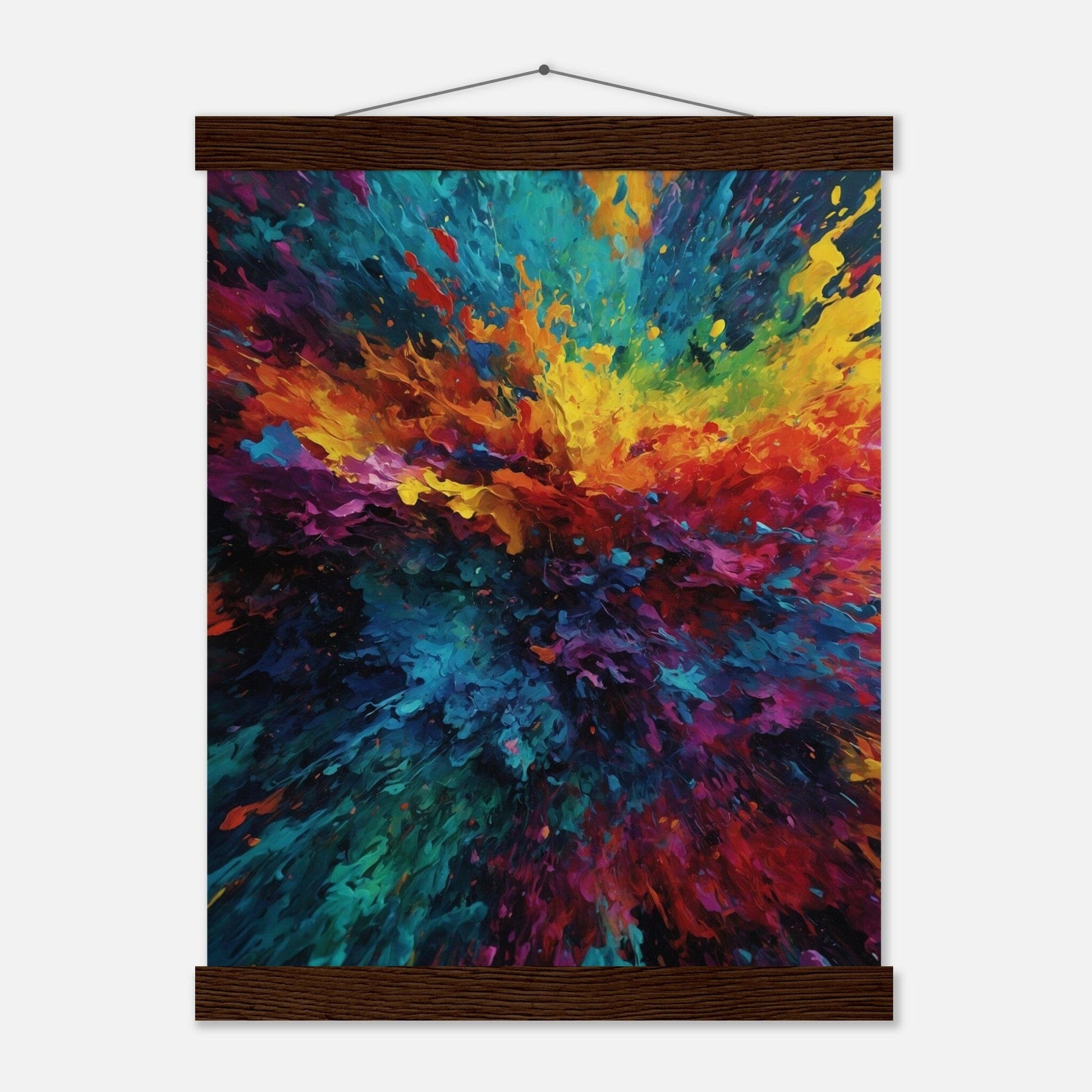 Premium Matte Paper Poster with Hanger - Minimalistische Kunstpräsentation mit Holzhänger Print Material Modern Masterpieces 27x35 cm / 11x14″ Dark wood wall hanger 