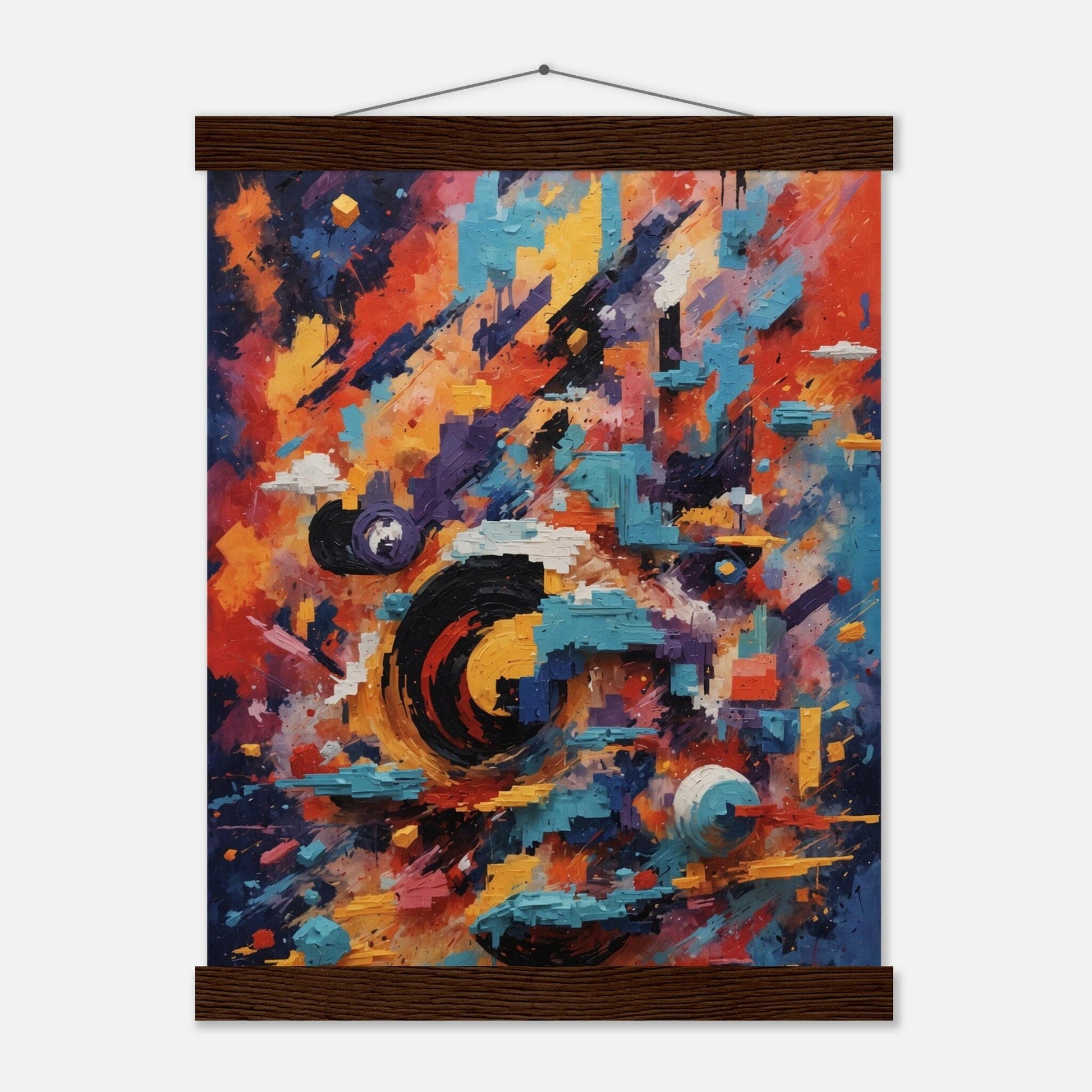 Premium Matte Paper Poster with Hanger - Minimalistische Kunstpräsentation mit Holzhänger Print Material Modern Masterpieces 27x35 cm / 11x14″ Dark wood wall hanger 