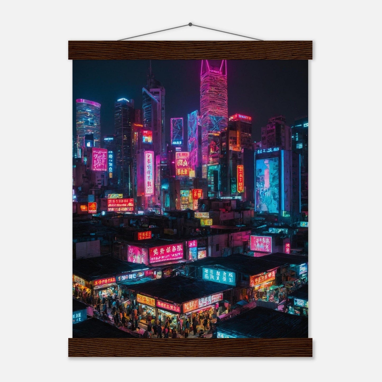 Premium Matte Paper Poster with Hanger - Minimalistische Kunstpräsentation mit Holzhänger Print Material Modern Masterpieces 27x35 cm / 11x14″ Dark wood wall hanger 
