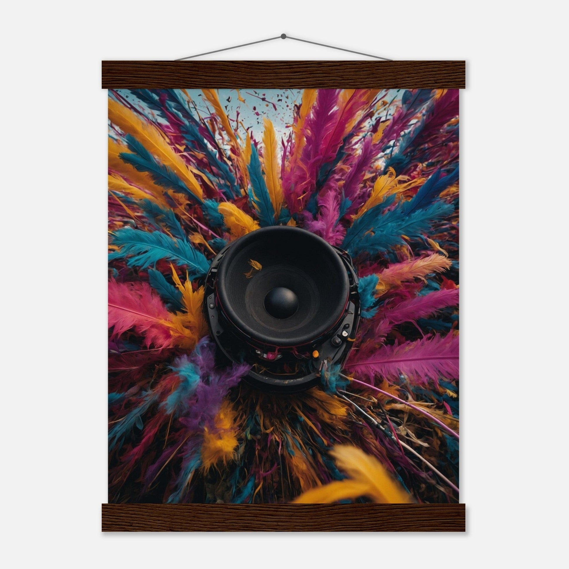 Premium Matte Paper Poster with Hanger - Minimalistische Kunstpräsentation mit Holzhänger Print Material Modern Masterpieces 27x35 cm / 11x14″ Dark wood wall hanger 