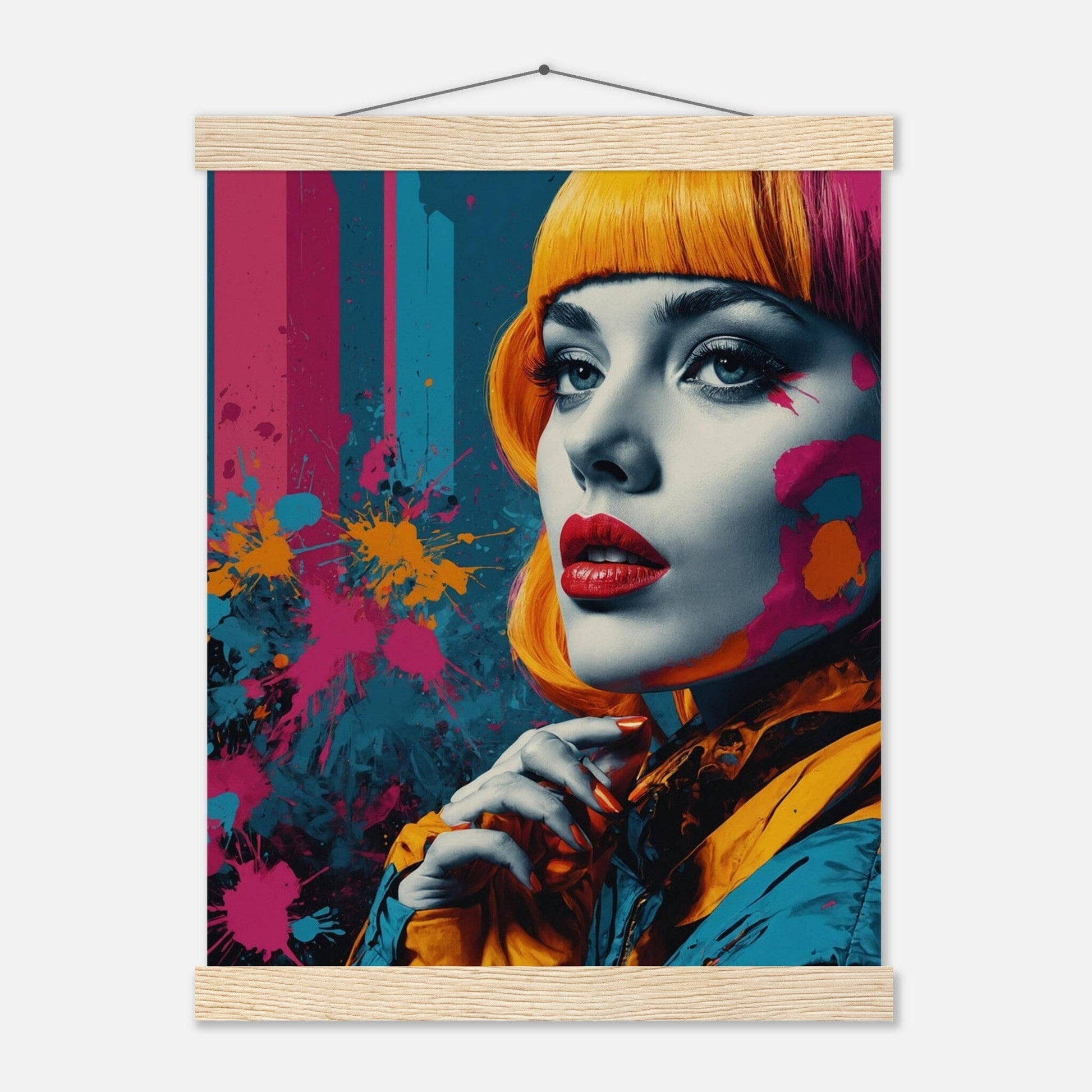 Premium Matte Paper Poster with Hanger - Minimalistische Kunstpräsentation mit Holzhänger Print Material Modern Masterpieces 27x35 cm / 11x14″ Natural wood wall hanger 