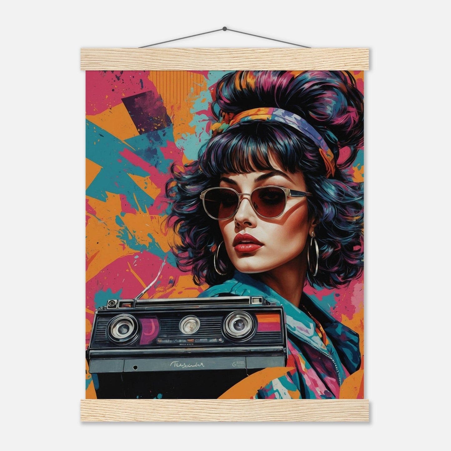 Premium Matte Paper Poster with Hanger - Minimalistische Kunstpräsentation mit Holzhänger Print Material Modern Masterpieces 27x35 cm / 11x14″ Natural wood wall hanger 