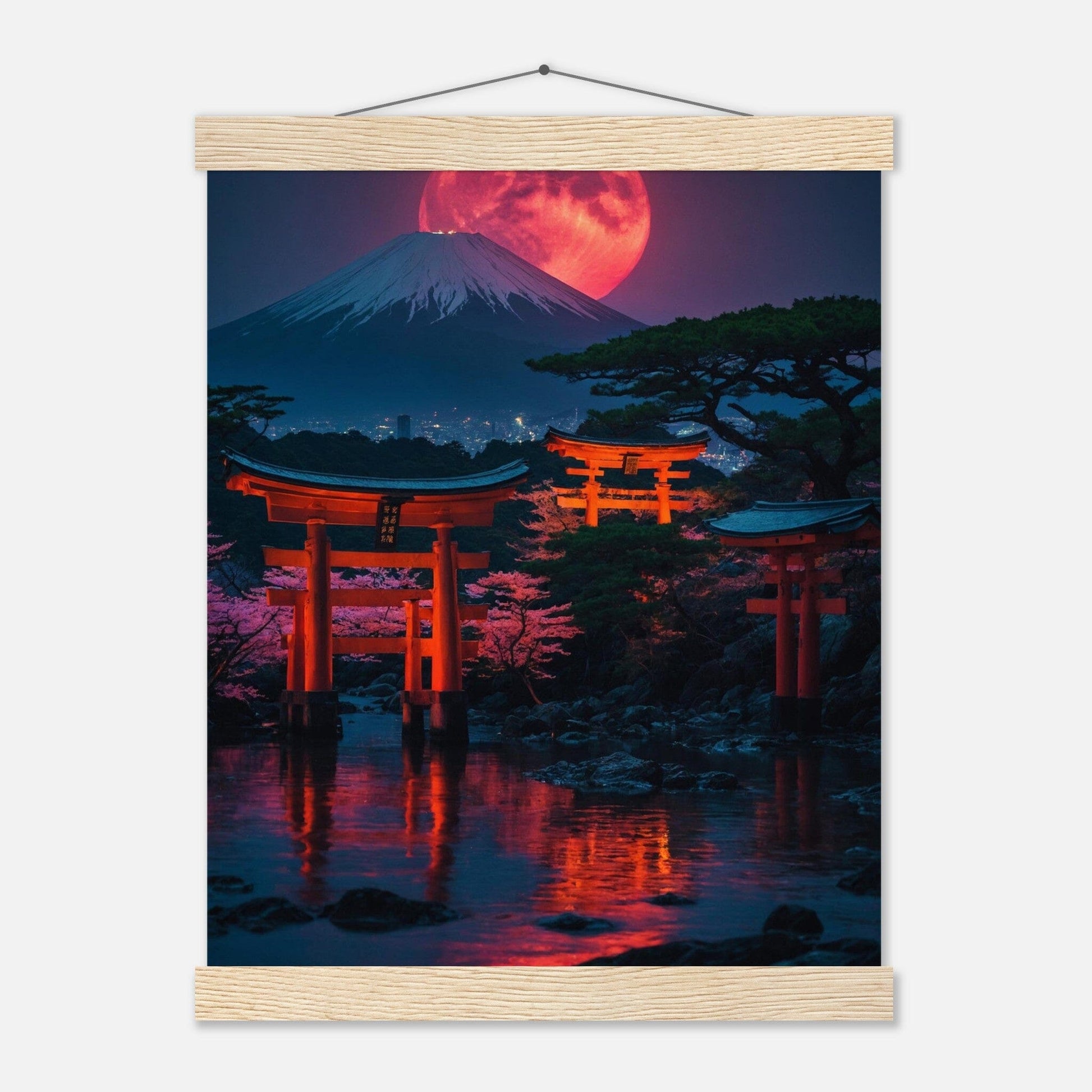 Premium Matte Paper Poster with Hanger - Minimalistische Kunstpräsentation mit Holzhänger Print Material Modern Masterpieces 27x35 cm / 11x14″ Natural wood wall hanger 