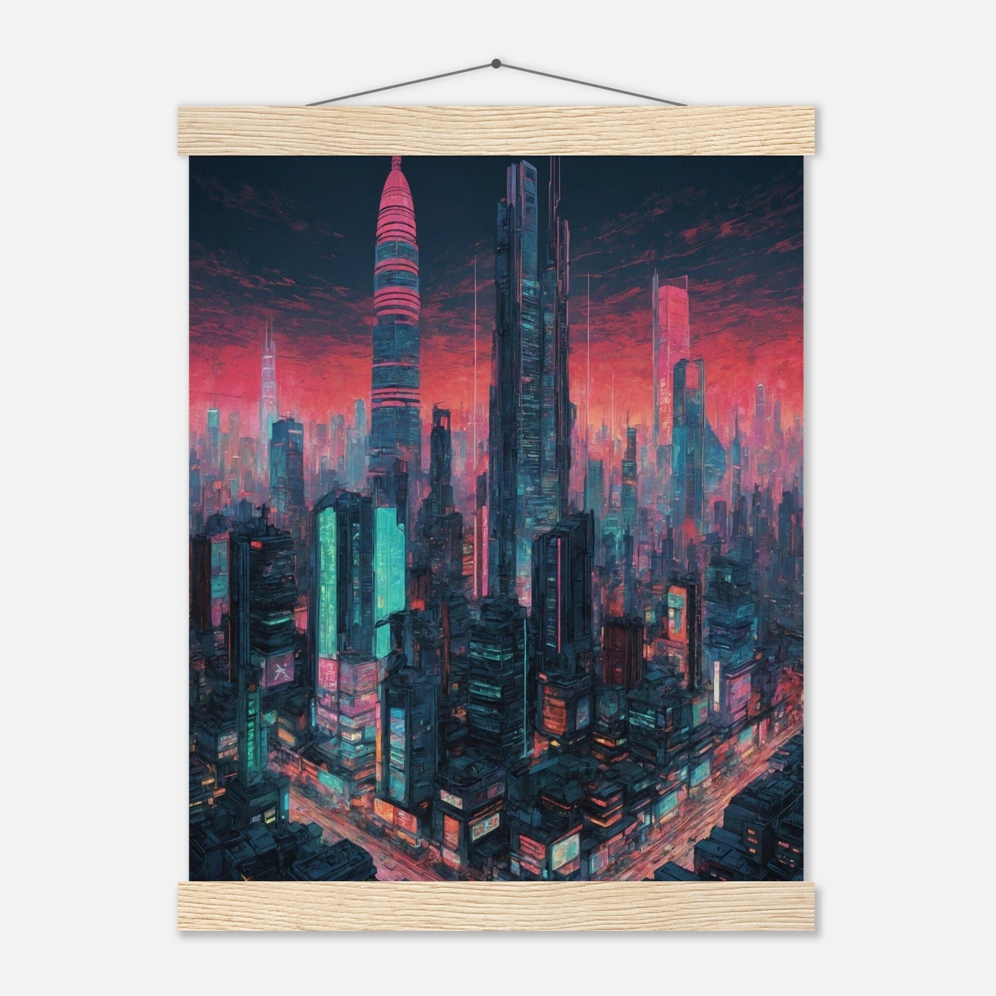 Premium Matte Paper Poster with Hanger - Minimalistische Kunstpräsentation mit Holzhänger Print Material Modern Masterpieces 27x35 cm / 11x14″ Natural wood wall hanger 