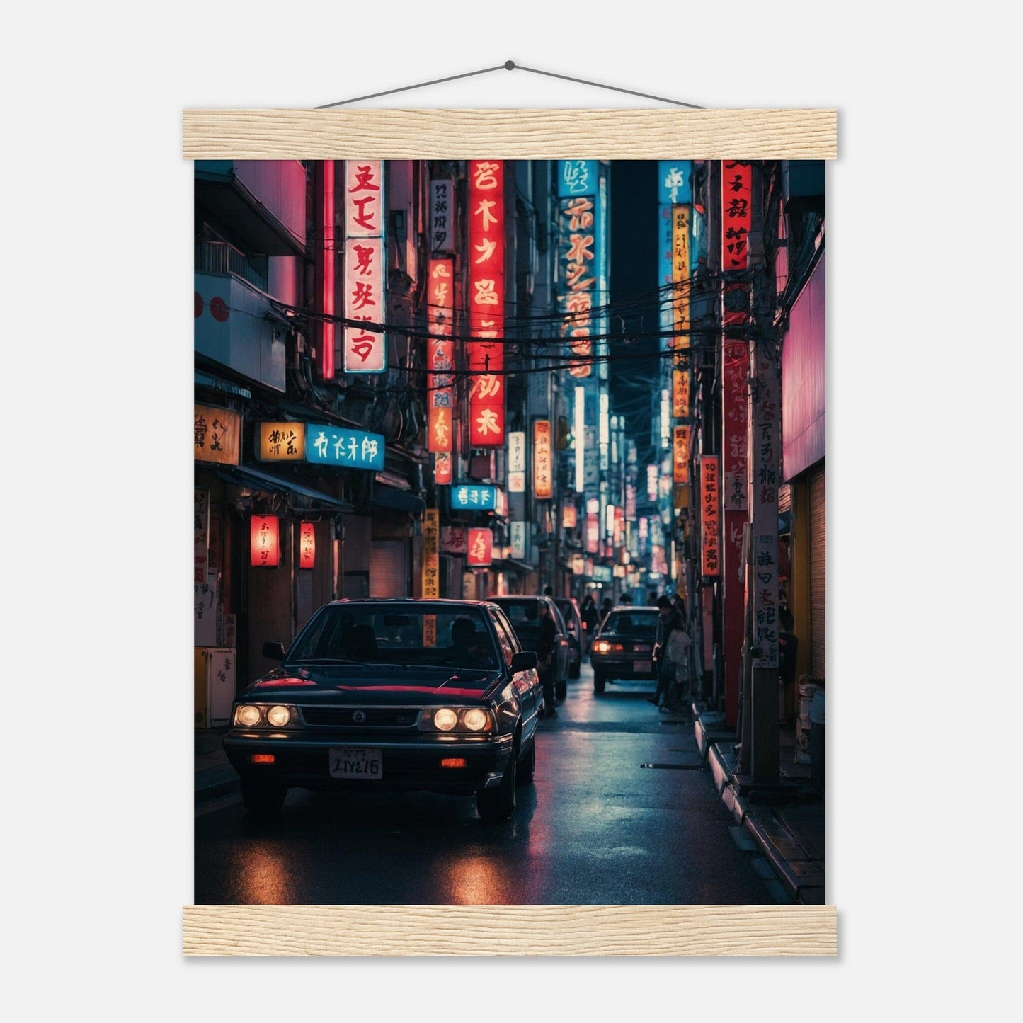 Premium Matte Paper Poster with Hanger - Minimalistische Kunstpräsentation mit Holzhänger Print Material Modern Masterpieces 27x35 cm / 11x14″ Natural wood wall hanger 