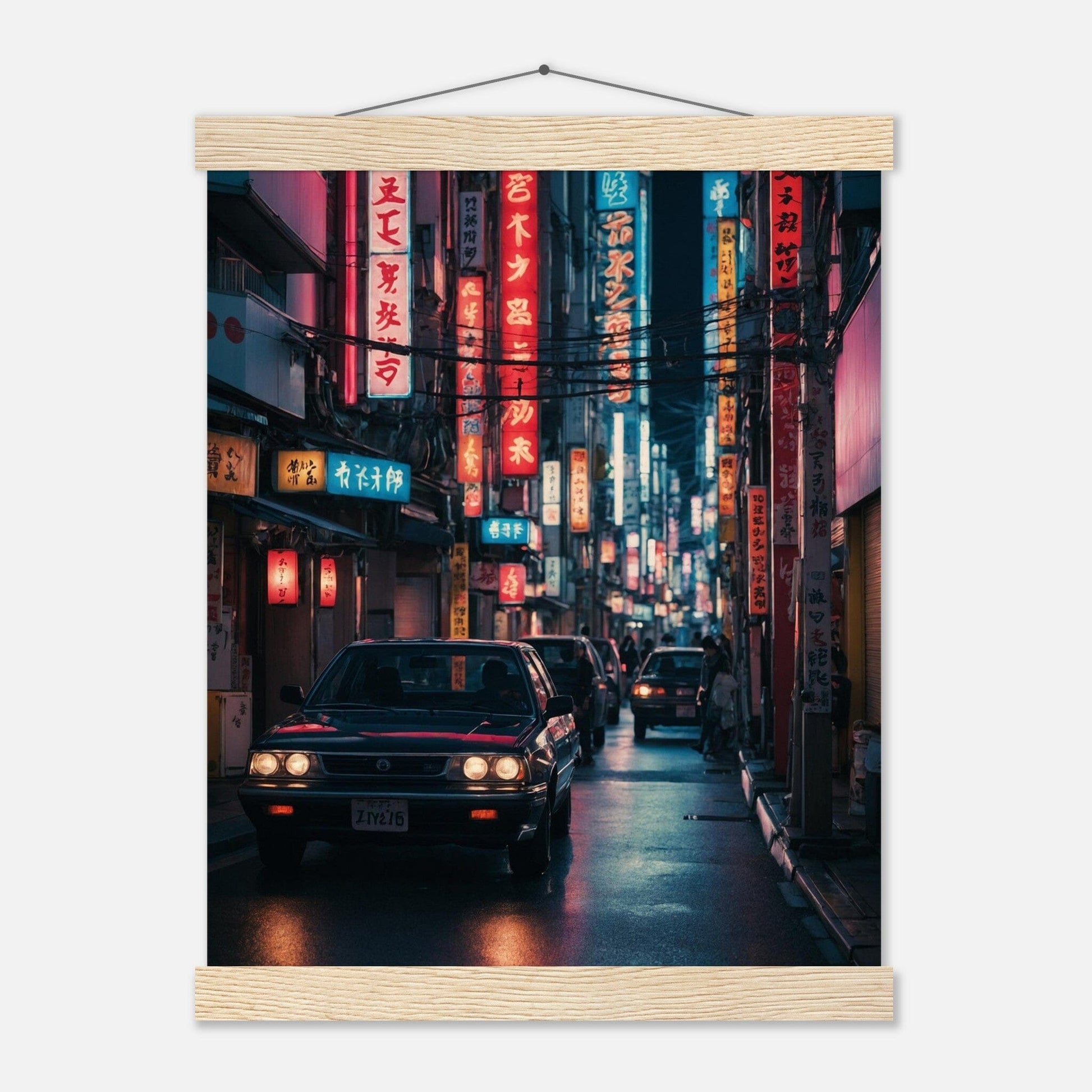 Premium Matte Paper Poster with Hanger - Minimalistische Kunstpräsentation mit Holzhänger Print Material Modern Masterpieces 27x35 cm / 11x14″ Natural wood wall hanger 
