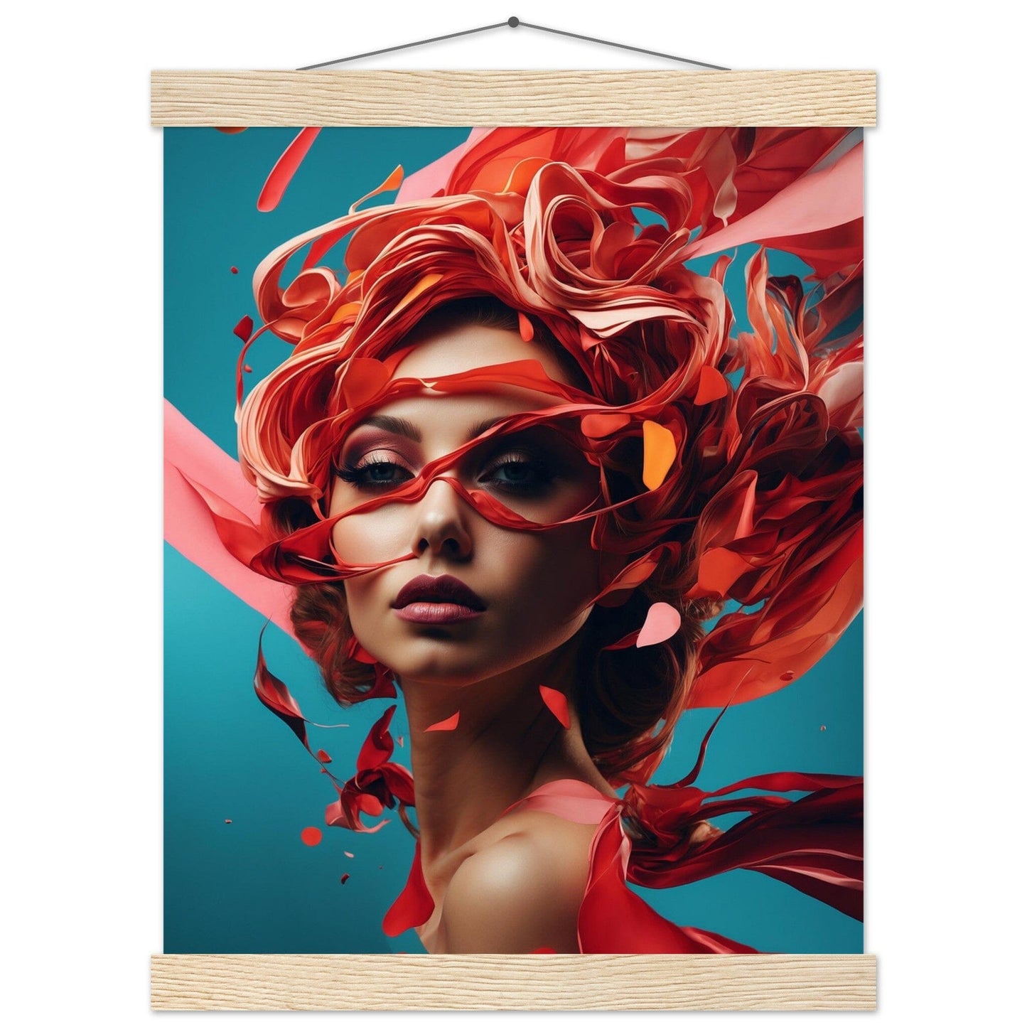 Premium Matte Paper Poster with Hanger - Minimalistische Kunstpräsentation mit Holzhänger Print Material Modern Masterpieces 27x35 cm / 11x14″ Natural wood wall hanger 