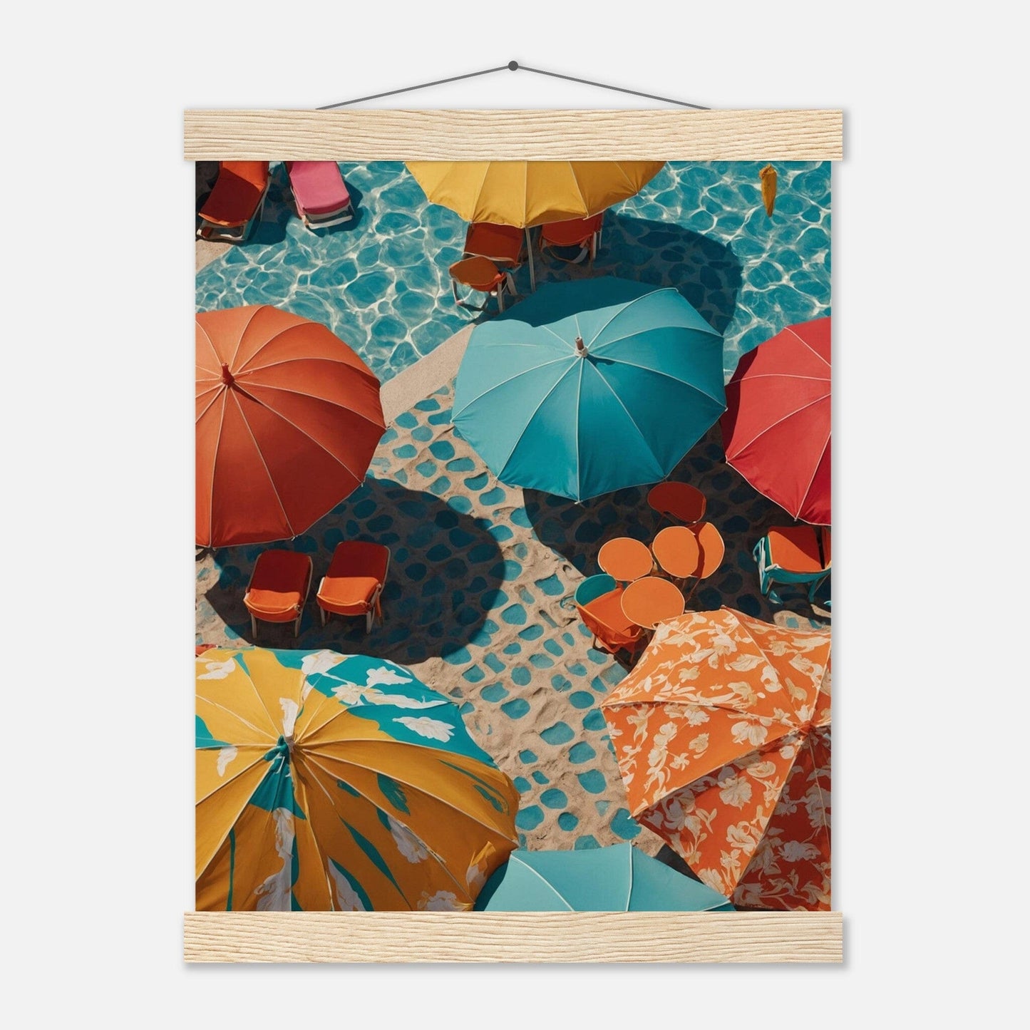 Premium Matte Paper Poster with Hanger - Minimalistische Kunstpräsentation mit Holzhänger Print Material Modern Masterpieces 27x35 cm / 11x14″ Natural wood wall hanger 