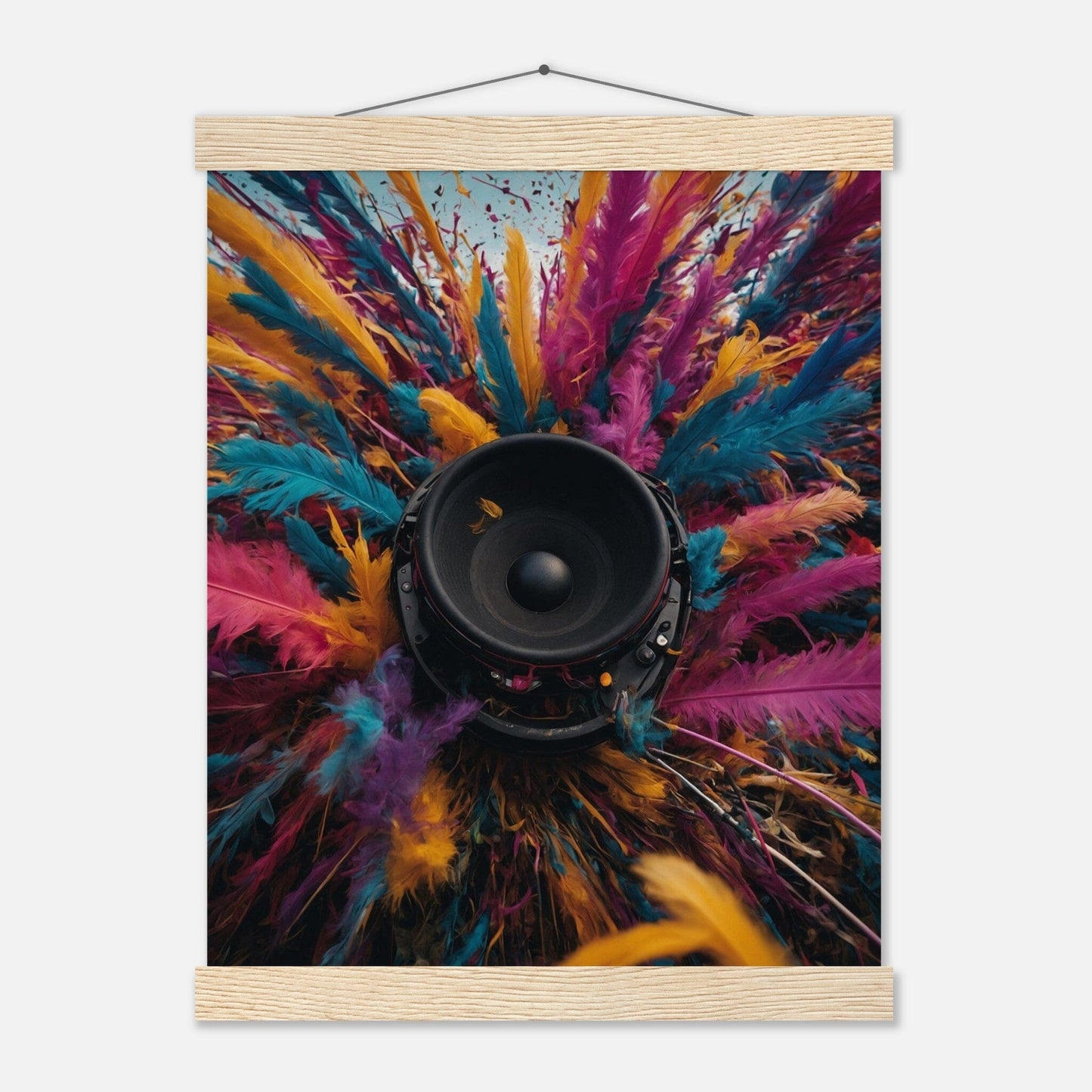 Premium Matte Paper Poster with Hanger - Minimalistische Kunstpräsentation mit Holzhänger Print Material Modern Masterpieces 27x35 cm / 11x14″ Natural wood wall hanger 
