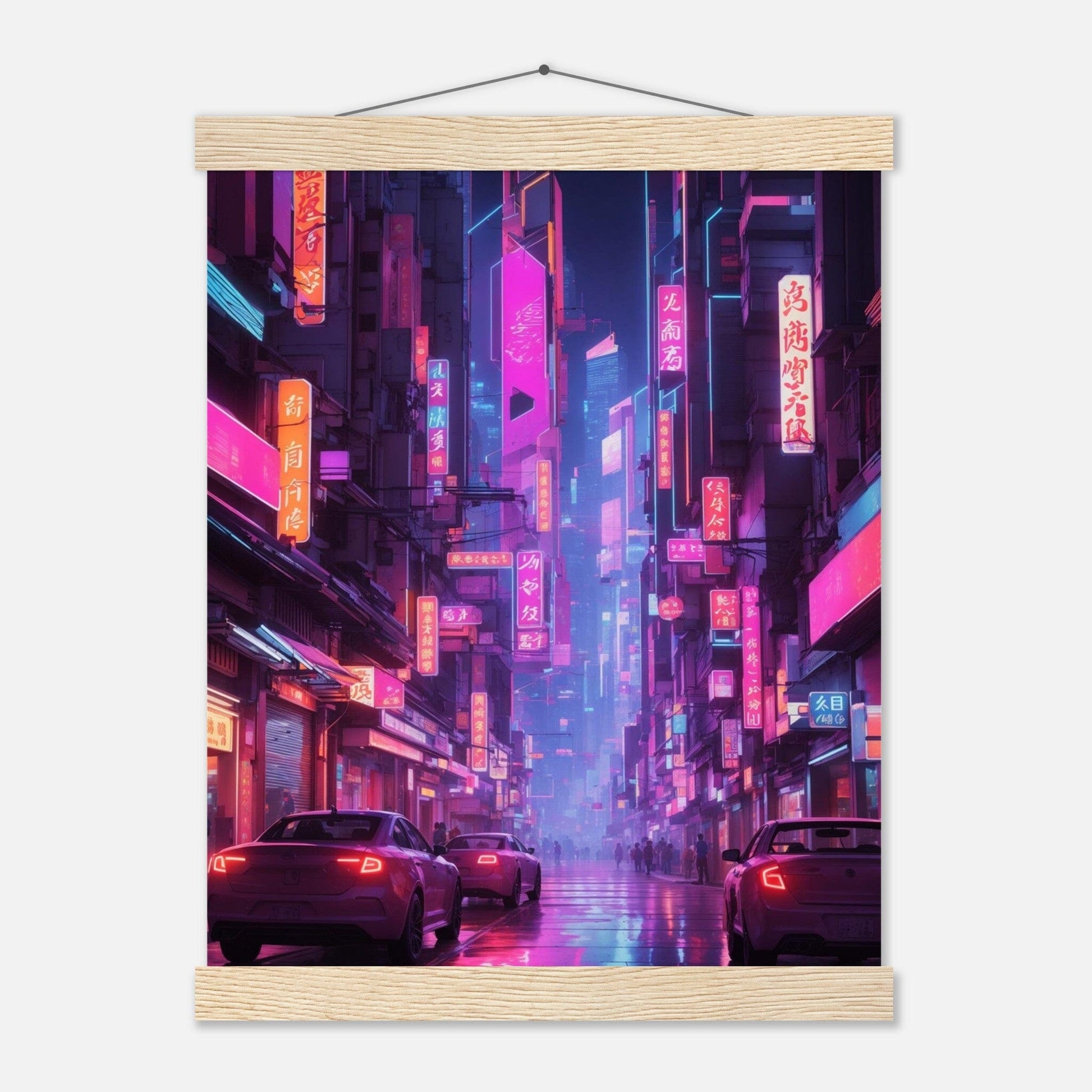 Premium Matte Paper Poster with Hanger - Minimalistische Kunstpräsentation mit Holzhänger Print Material Modern Masterpieces 27x35 cm / 11x14″ Natural wood wall hanger 