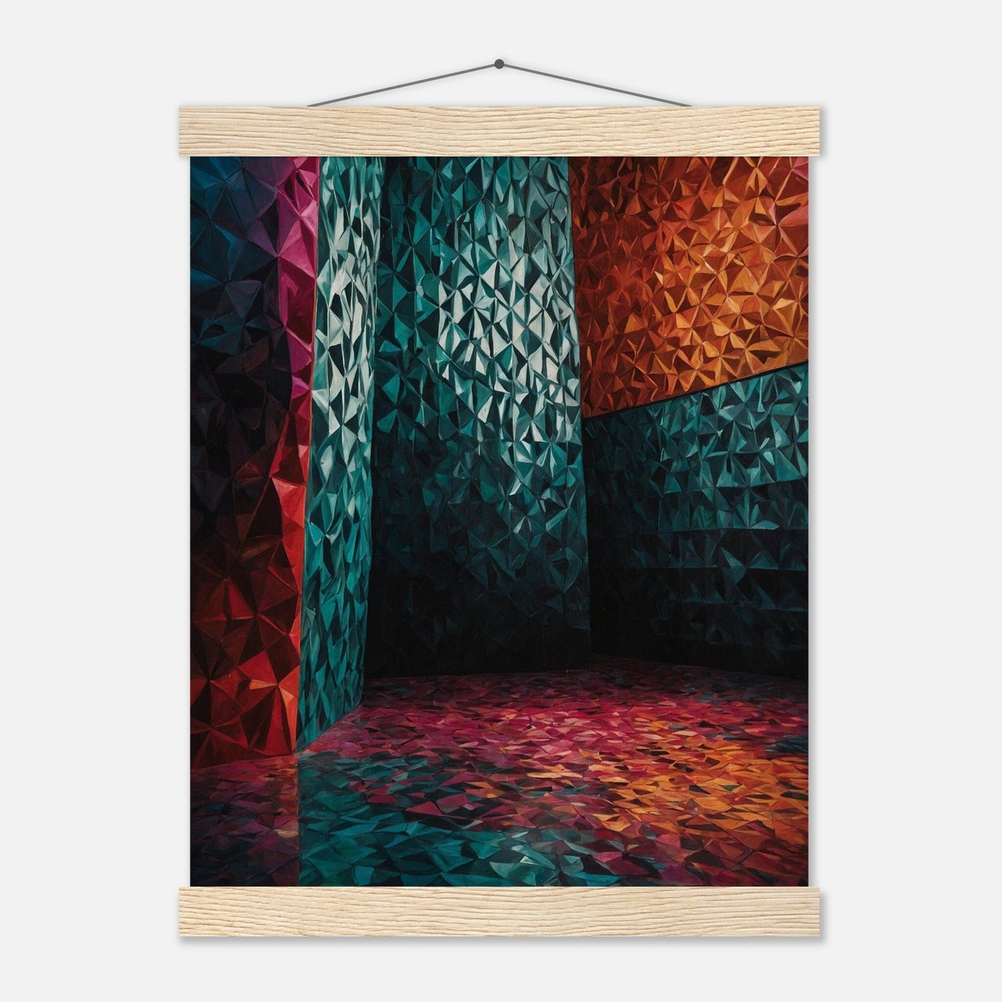 Premium Matte Paper Poster with Hanger - Minimalistische Kunstpräsentation mit Holzhänger Print Material Modern Masterpieces 27x35 cm / 11x14″ Natural wood wall hanger 