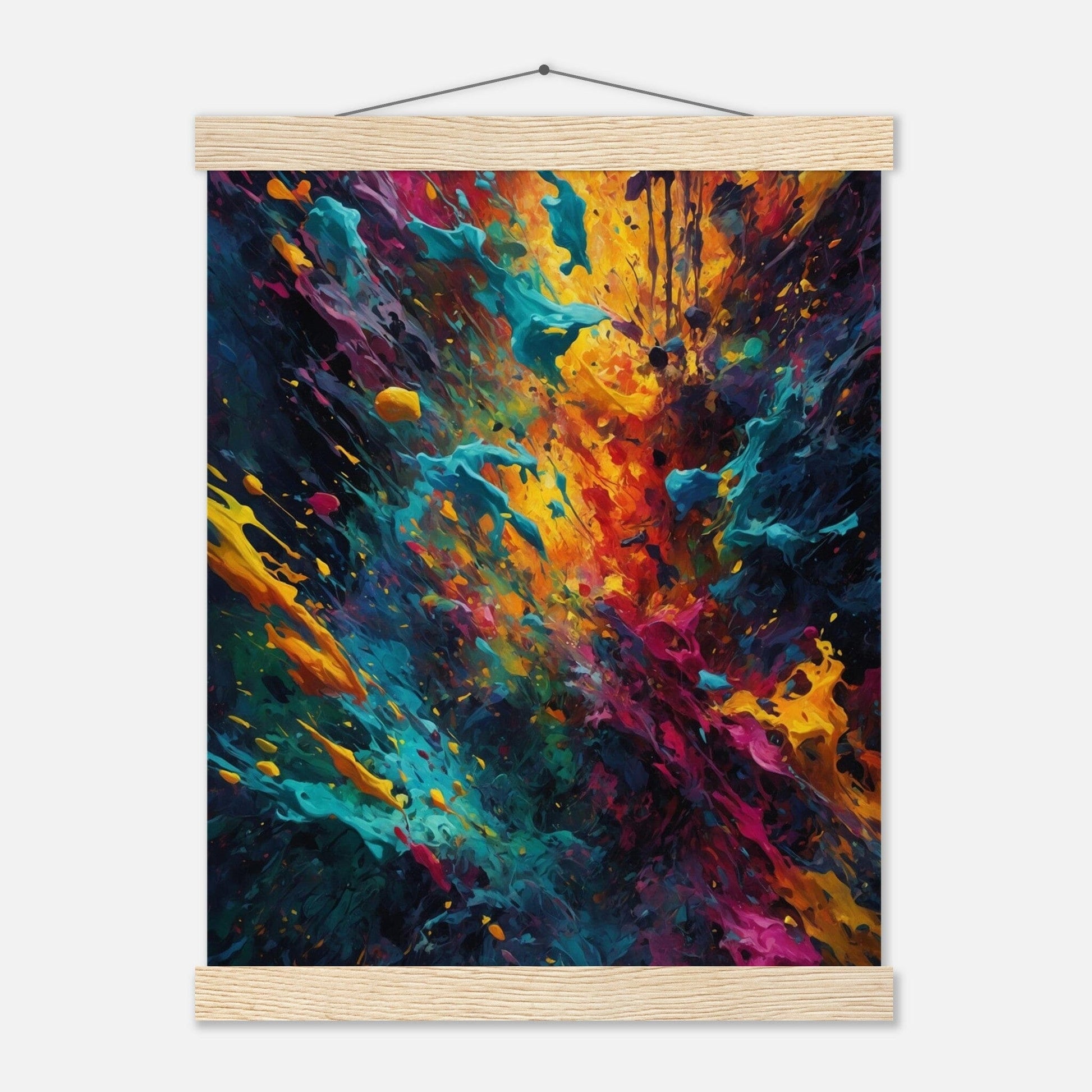 Premium Matte Paper Poster with Hanger - Minimalistische Kunstpräsentation mit Holzhänger Print Material Modern Masterpieces 27x35 cm / 11x14″ Natural wood wall hanger 