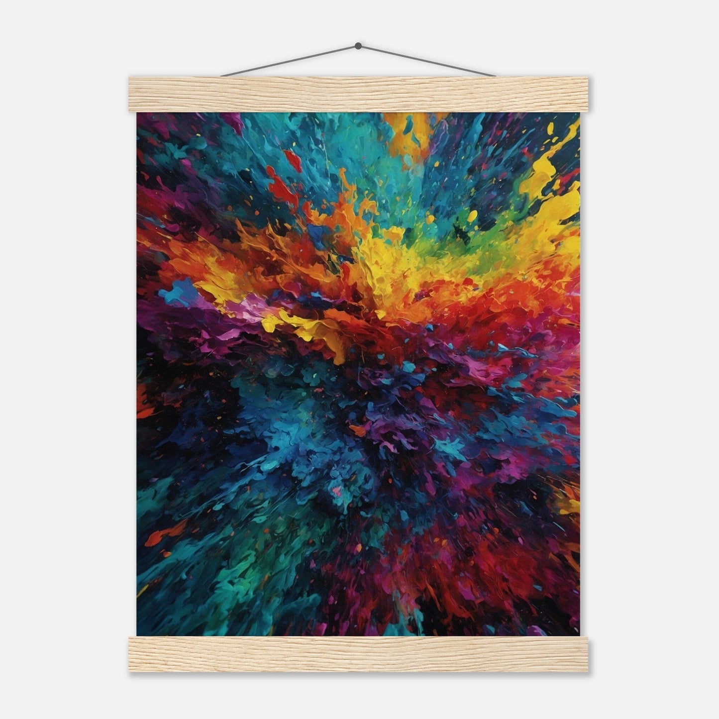 Premium Matte Paper Poster with Hanger - Minimalistische Kunstpräsentation mit Holzhänger Print Material Modern Masterpieces 27x35 cm / 11x14″ Natural wood wall hanger 