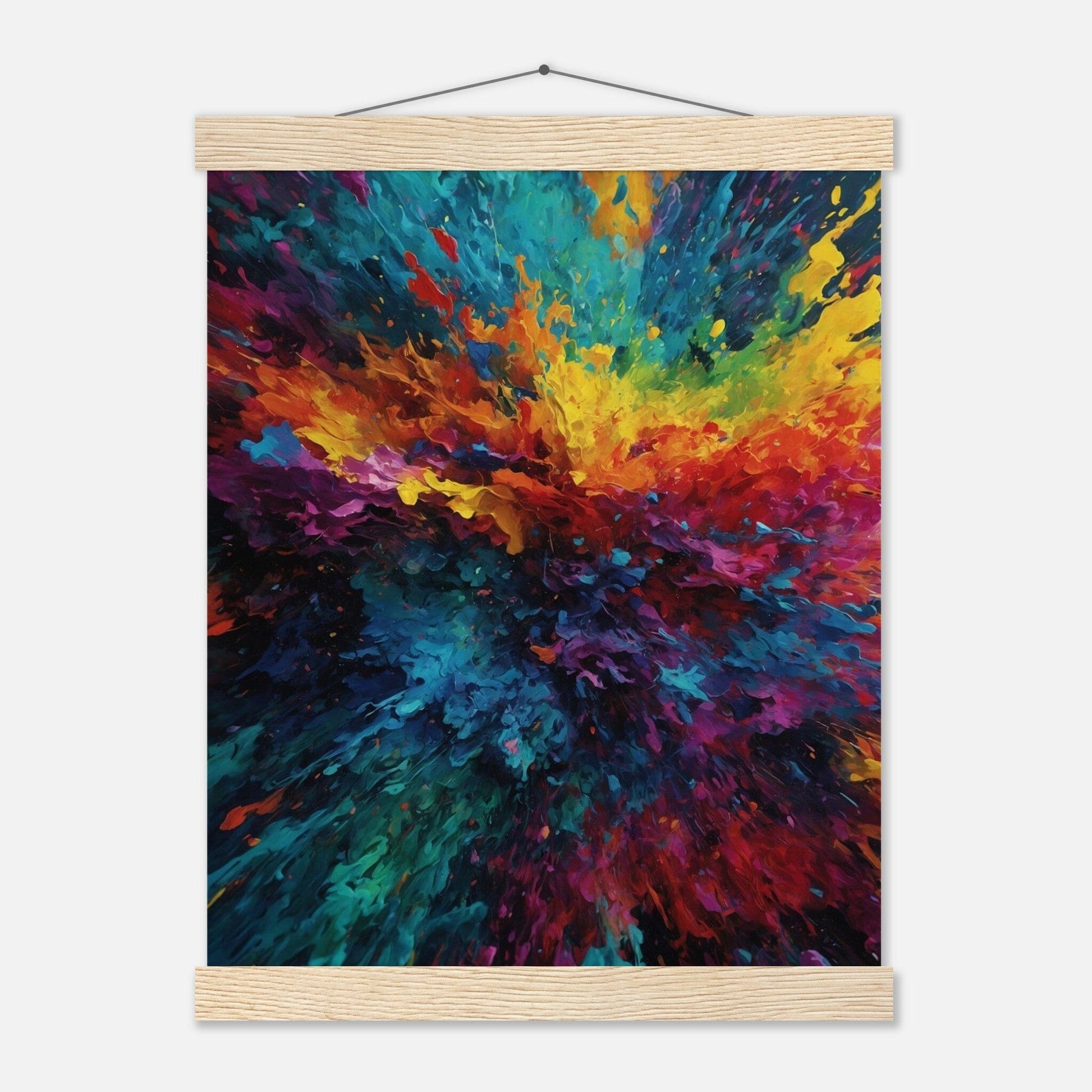 Premium Matte Paper Poster with Hanger - Minimalistische Kunstpräsentation mit Holzhänger Print Material Modern Masterpieces 27x35 cm / 11x14″ Natural wood wall hanger 