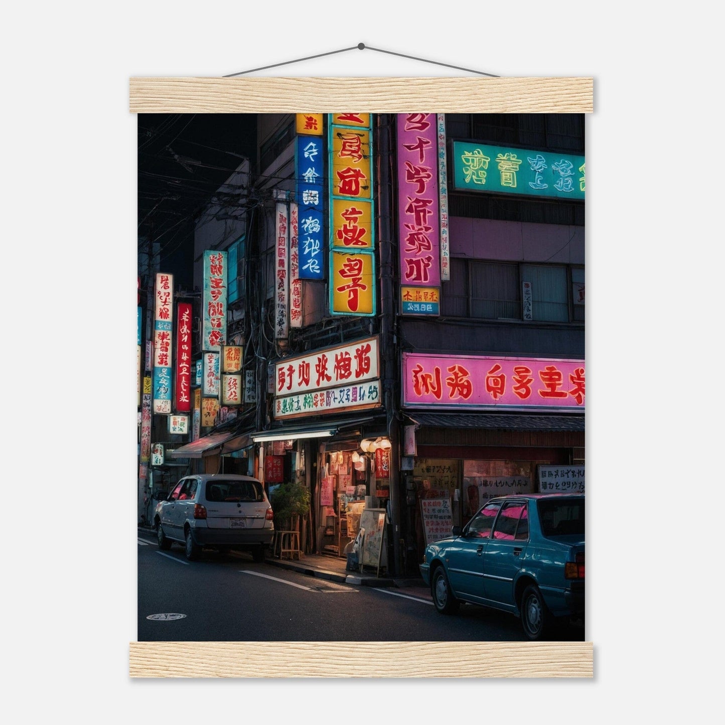 Premium Matte Paper Poster with Hanger - Minimalistische Kunstpräsentation mit Holzhänger Print Material Modern Masterpieces 27x35 cm / 11x14″ Natural wood wall hanger 
