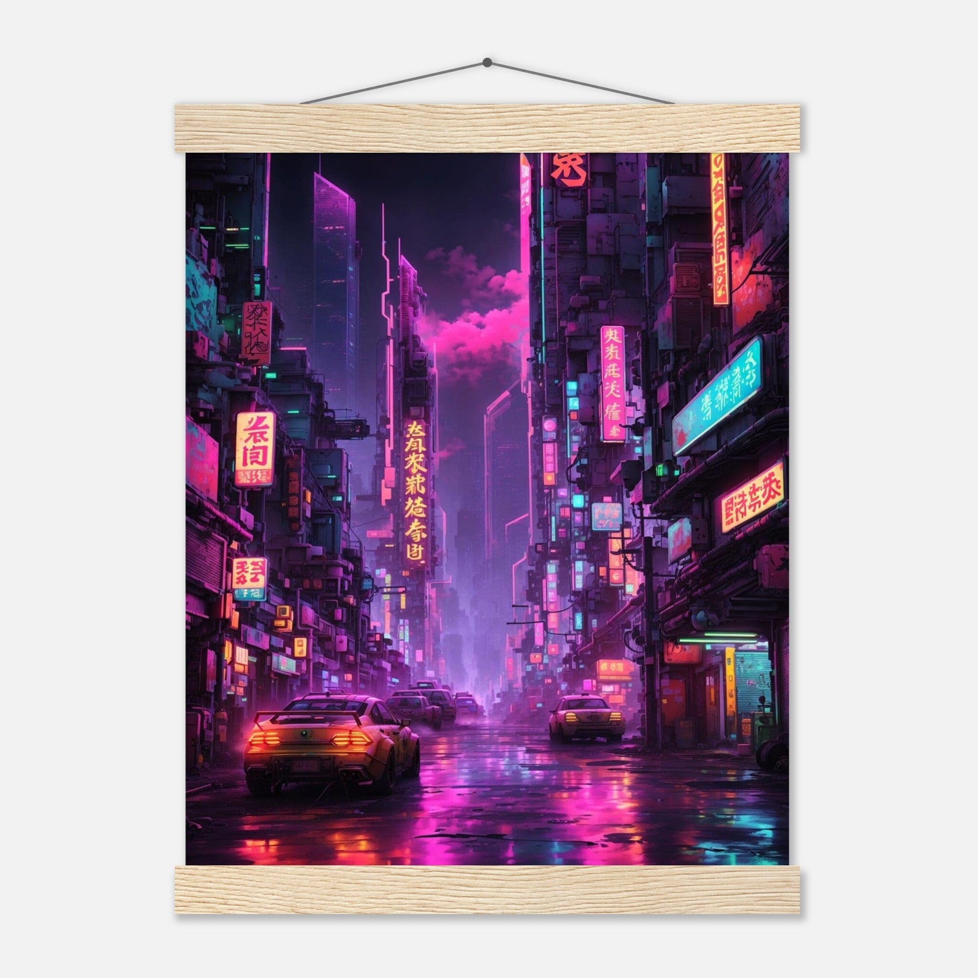 Premium Matte Paper Poster with Hanger - Minimalistische Kunstpräsentation mit Holzhänger Print Material Modern Masterpieces 27x35 cm / 11x14″ Natural wood wall hanger 