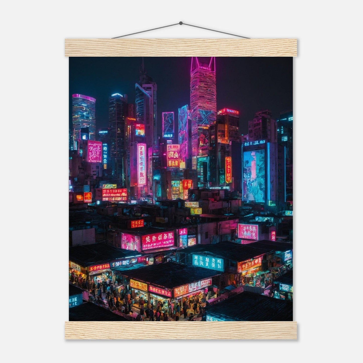 Premium Matte Paper Poster with Hanger - Minimalistische Kunstpräsentation mit Holzhänger Print Material Modern Masterpieces 27x35 cm / 11x14″ Natural wood wall hanger 
