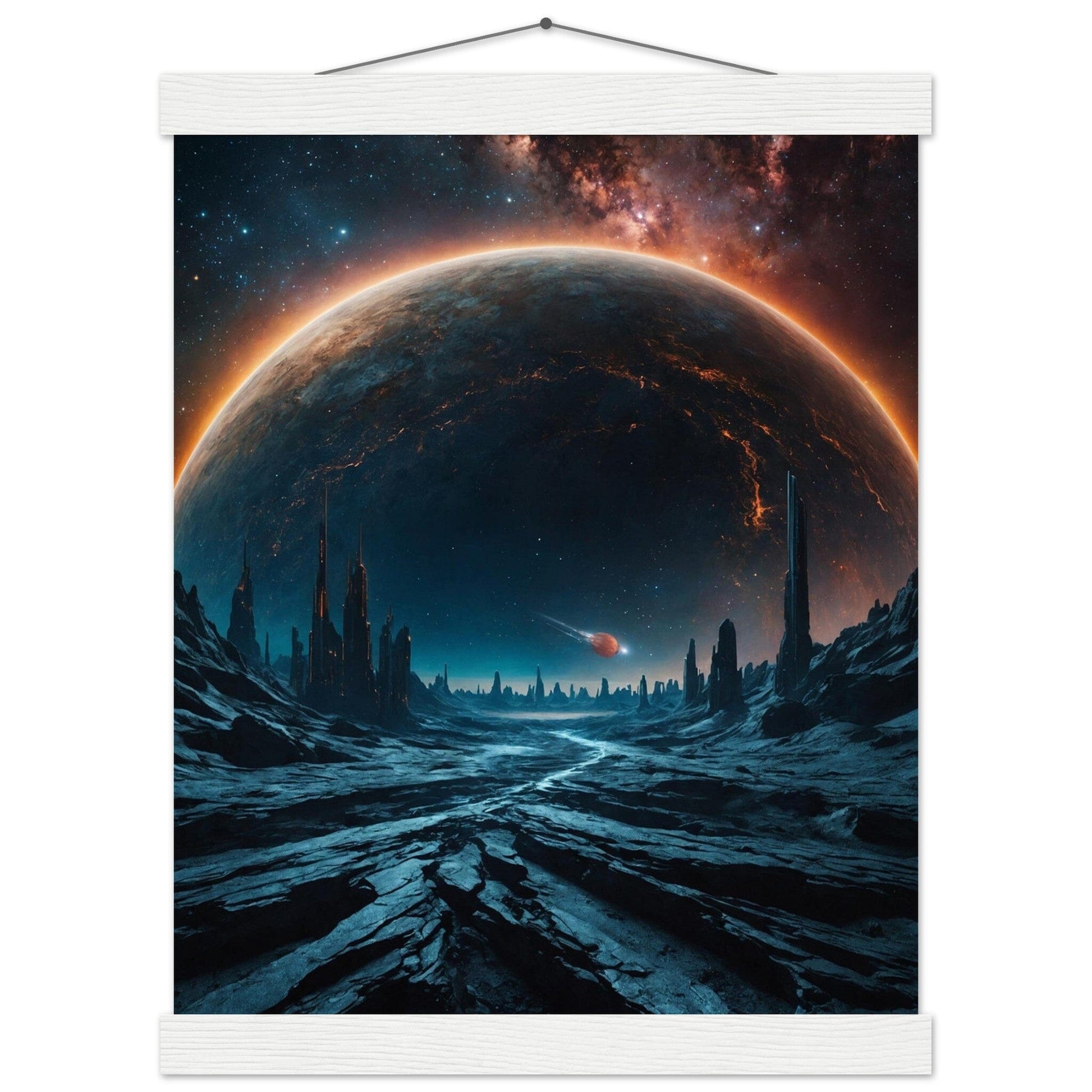Premium Matte Paper Poster with Hanger - Minimalistische Kunstpräsentation mit Holzhänger Print Material Modern Masterpieces 27x35 cm / 11x14″ White wall hanger 