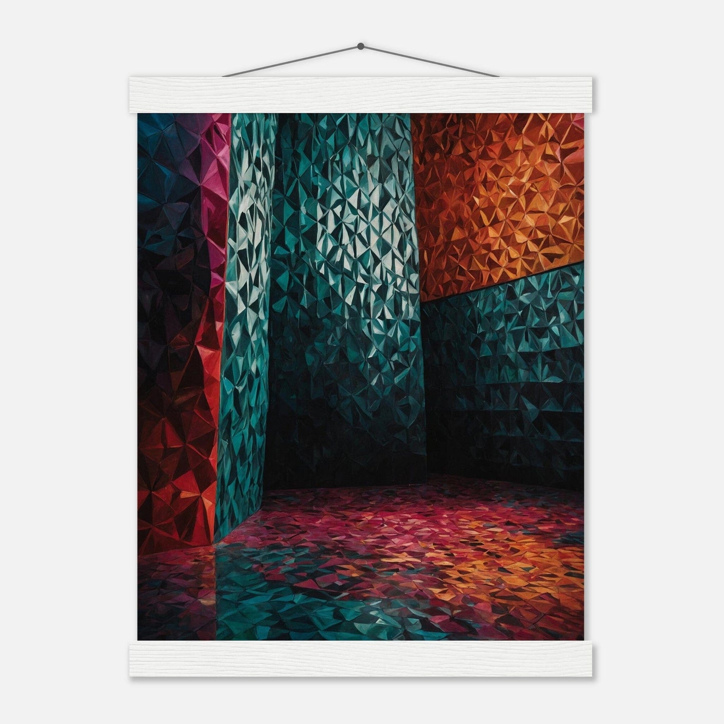 Premium Matte Paper Poster with Hanger - Minimalistische Kunstpräsentation mit Holzhänger Print Material Modern Masterpieces 27x35 cm / 11x14″ White wall hanger 