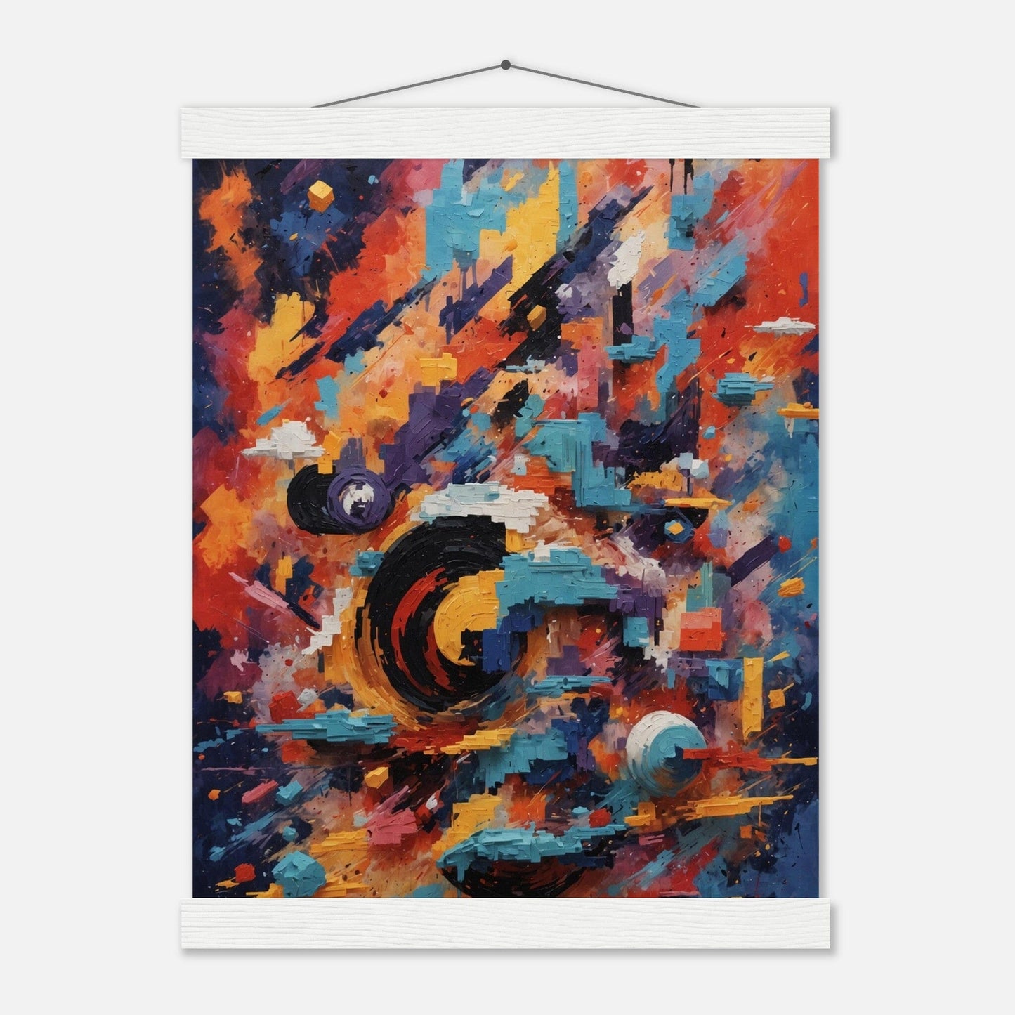 Premium Matte Paper Poster with Hanger - Minimalistische Kunstpräsentation mit Holzhänger Print Material Modern Masterpieces 27x35 cm / 11x14″ White wall hanger 
