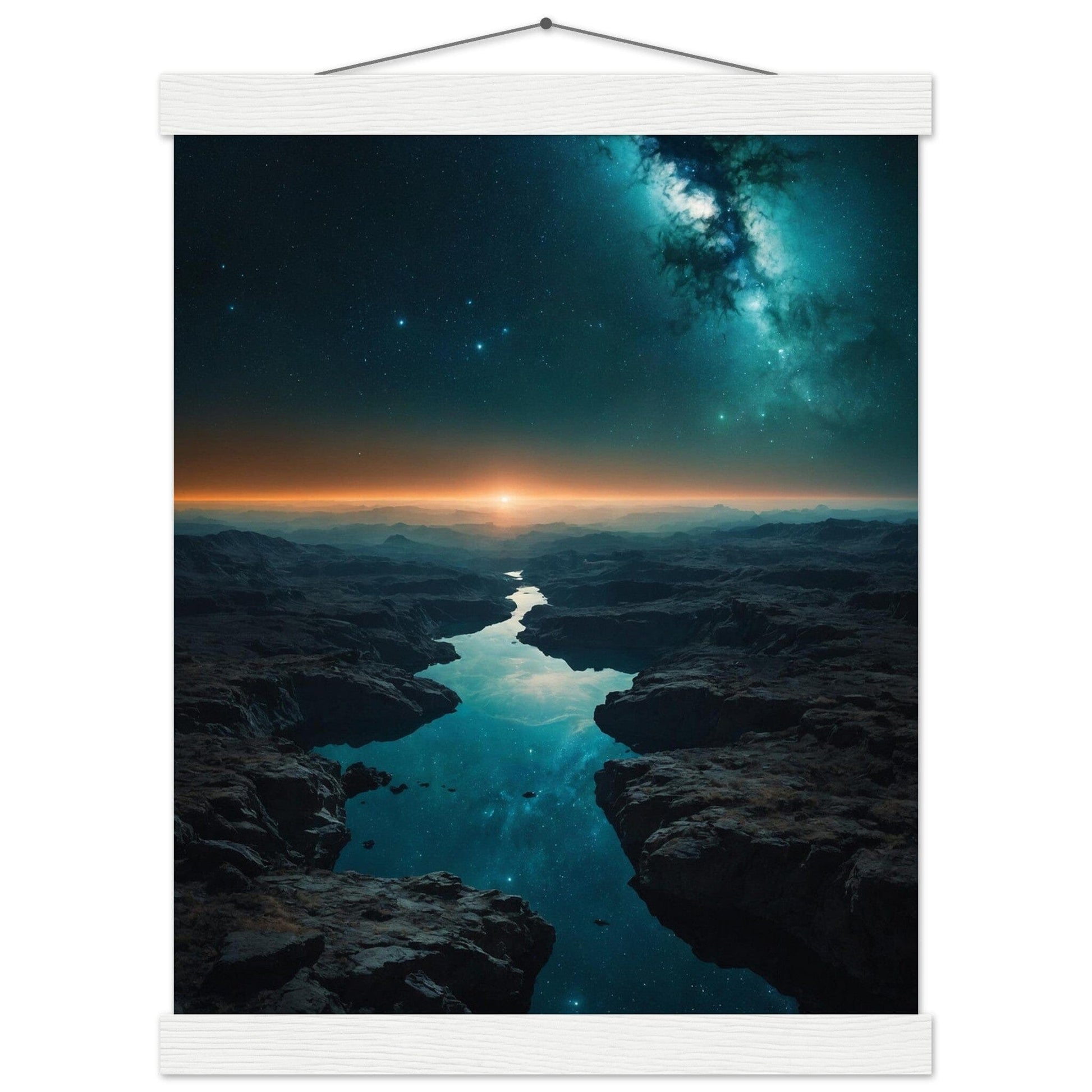 Premium Matte Paper Poster with Hanger - Minimalistische Kunstpräsentation mit Holzhänger Print Material Modern Masterpieces 27x35 cm / 11x14″ White wall hanger 