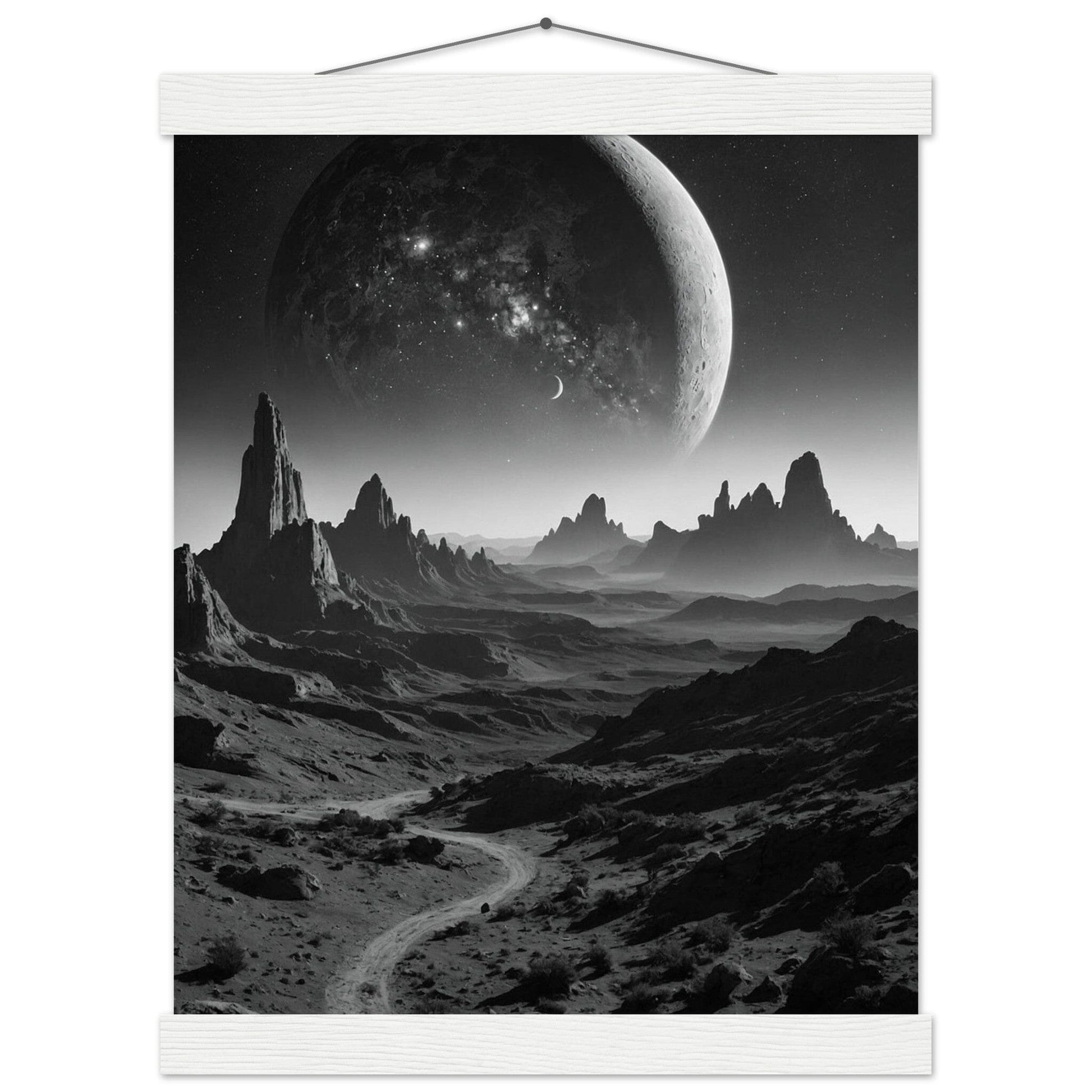 Premium Matte Paper Poster with Hanger - Minimalistische Kunstpräsentation mit Holzhänger Print Material Modern Masterpieces 27x35 cm / 11x14″ White wall hanger 