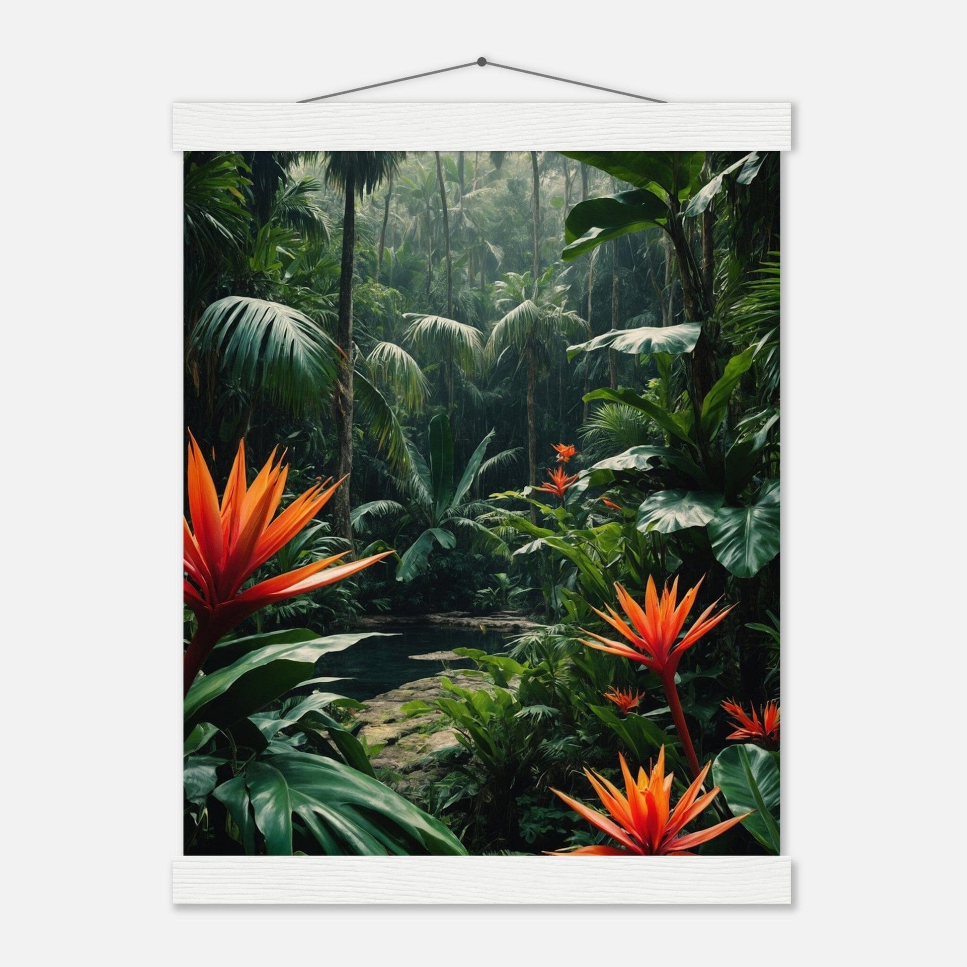 Premium Matte Paper Poster with Hanger - Minimalistische Kunstpräsentation mit Holzhänger Print Material Modern Masterpieces 27x35 cm / 11x14″ White wall hanger 