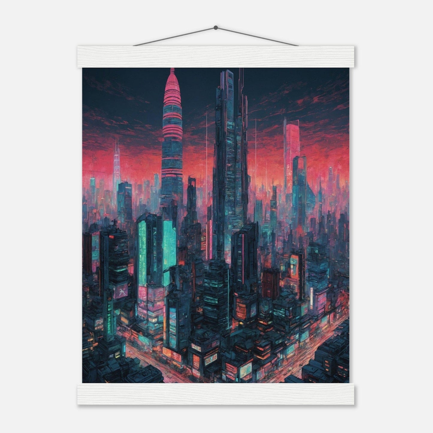 Premium Matte Paper Poster with Hanger - Minimalistische Kunstpräsentation mit Holzhänger Print Material Modern Masterpieces 27x35 cm / 11x14″ White wall hanger 