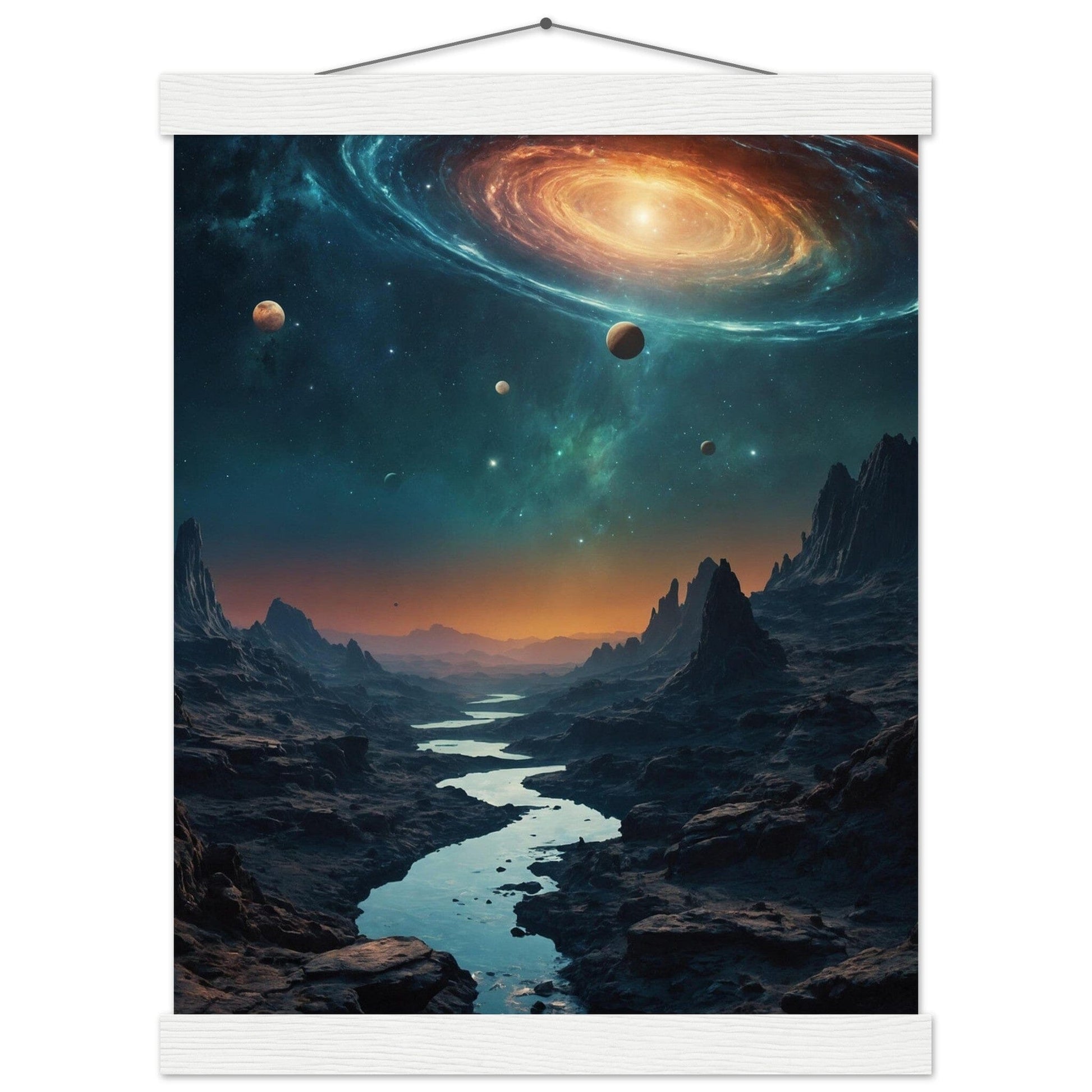 Premium Matte Paper Poster with Hanger - Minimalistische Kunstpräsentation mit Holzhänger Print Material Modern Masterpieces 27x35 cm / 11x14″ White wall hanger 