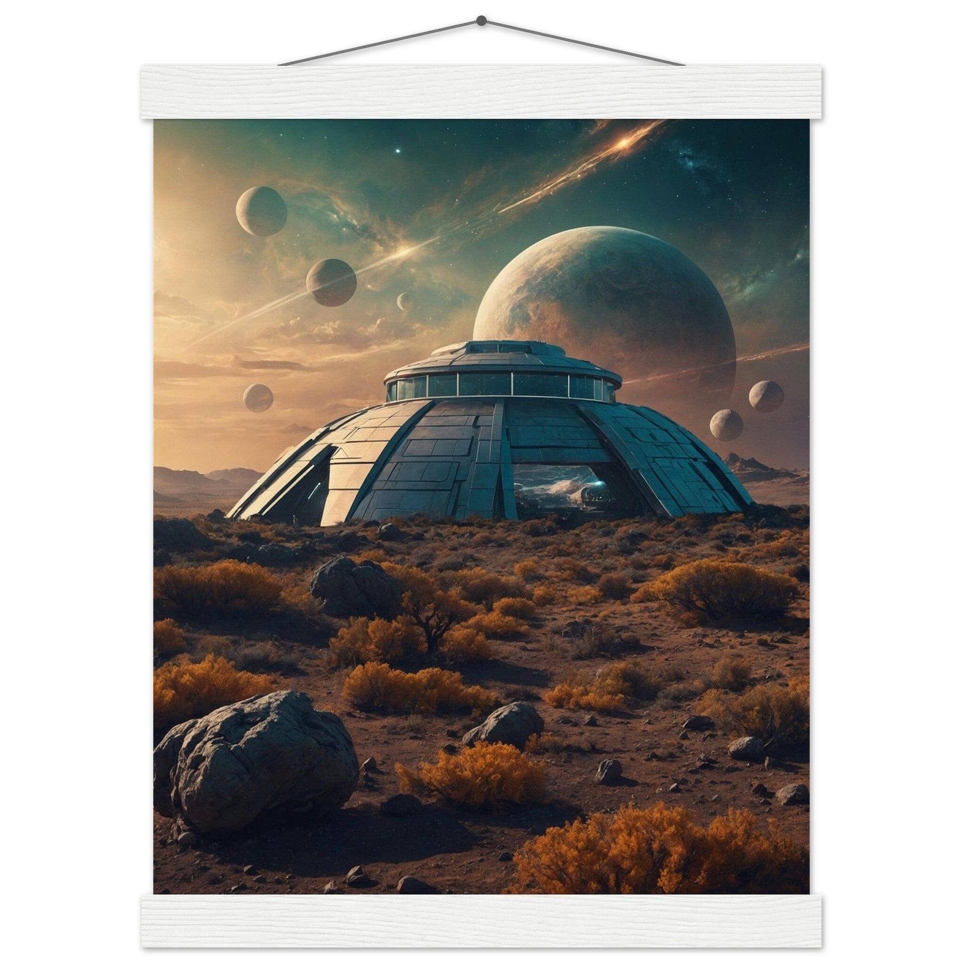 Premium Matte Paper Poster with Hanger - Minimalistische Kunstpräsentation mit Holzhänger Print Material Modern Masterpieces 27x35 cm / 11x14″ White wall hanger 