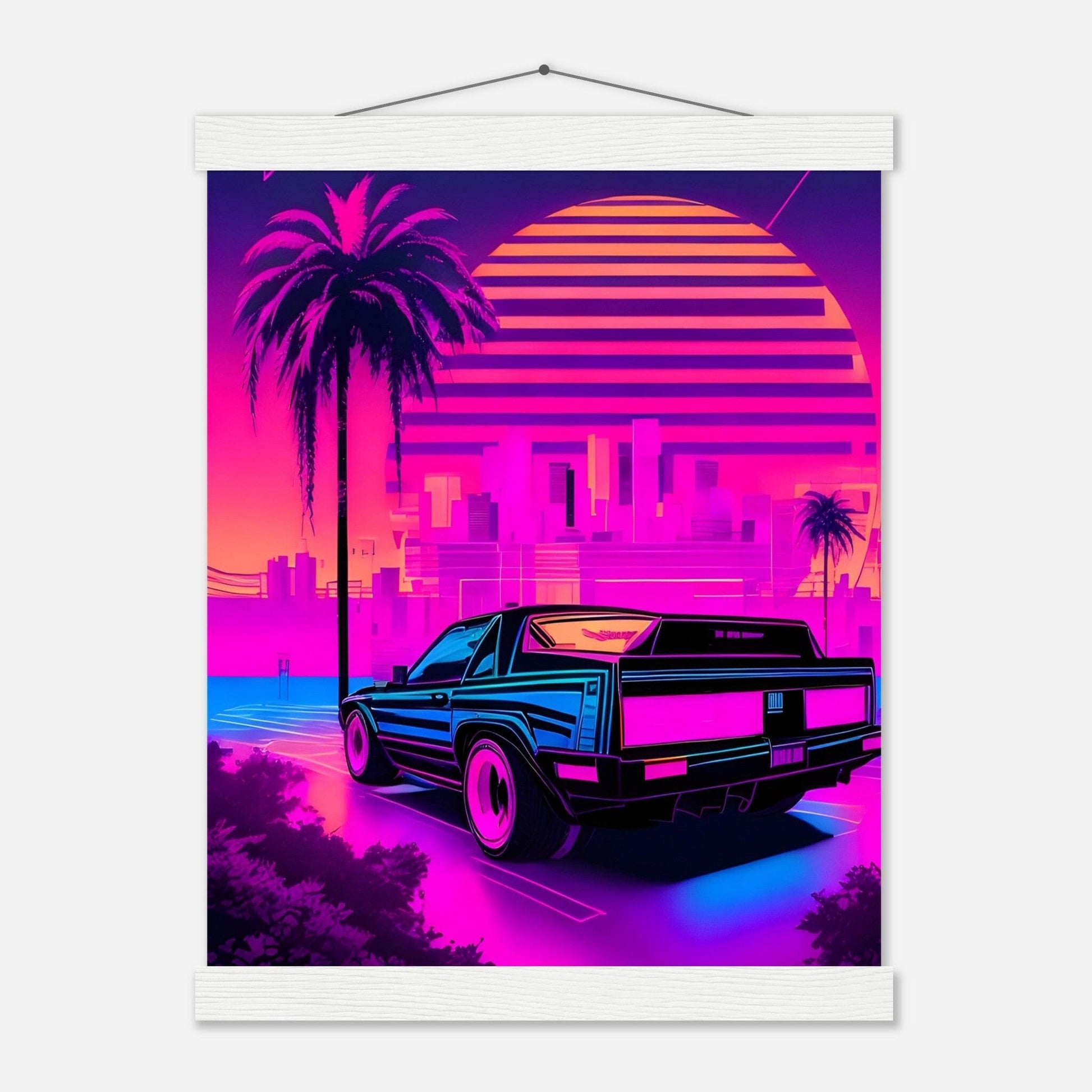 Premium Matte Paper Poster with Hanger - Minimalistische Kunstpräsentation mit Holzhänger Print Material Modern Masterpieces 27x35 cm / 11x14″ White wall hanger 