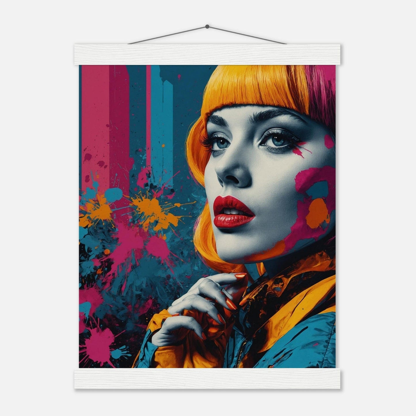 Premium Matte Paper Poster with Hanger - Minimalistische Kunstpräsentation mit Holzhänger Print Material Modern Masterpieces 27x35 cm / 11x14″ White wall hanger 