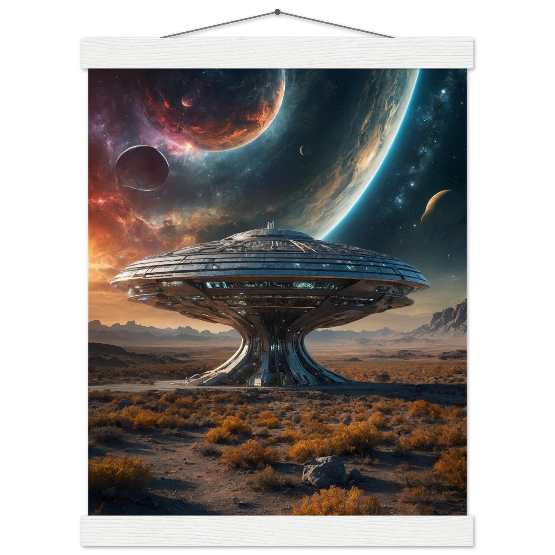 Premium Matte Paper Poster with Hanger - Minimalistische Kunstpräsentation mit Holzhänger Print Material Modern Masterpieces 27x35 cm / 11x14″ White wall hanger 